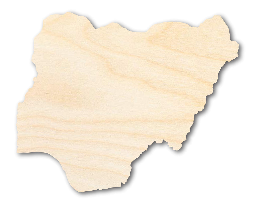 Unfinished Wood Nigeria Shape - West Africa Craft - up to 46" DIY