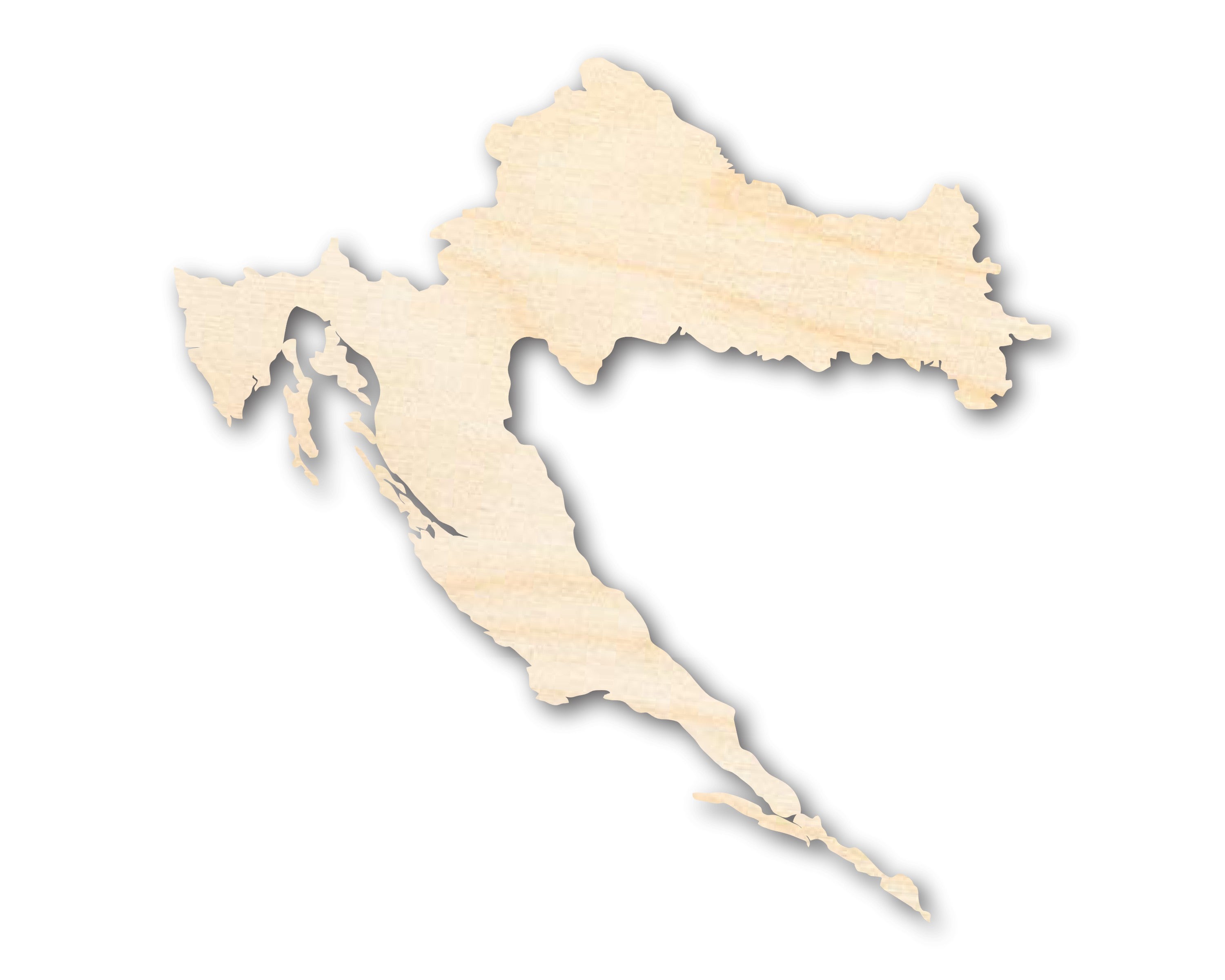 Unfinished Wood Croatia Country Shape - European Craft - up to 46" DIY