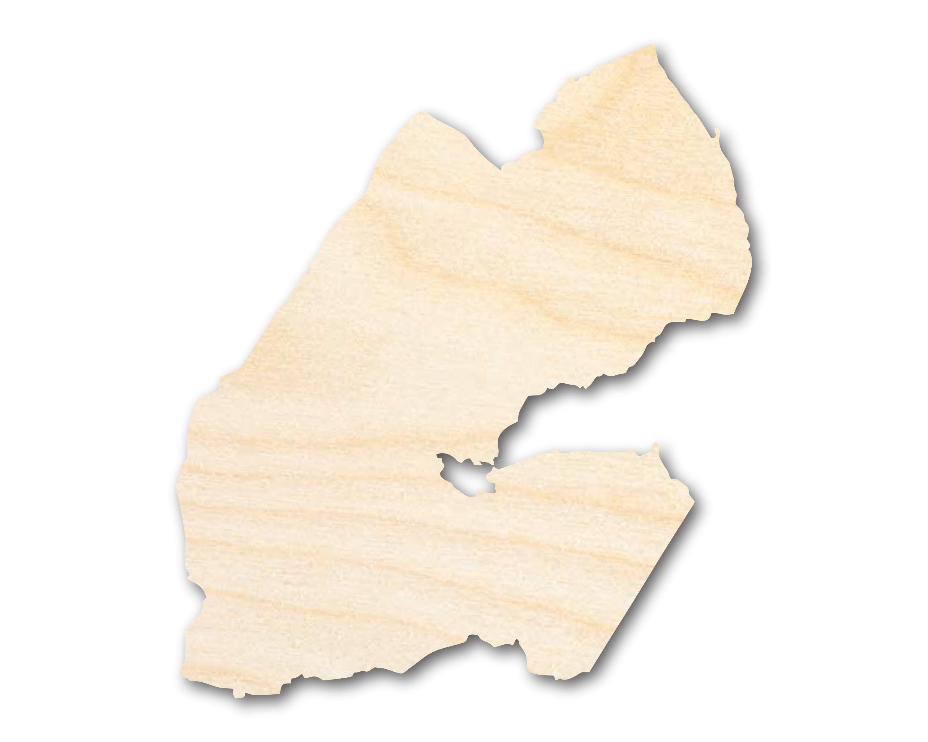Unfinished Wood Djibouti Country Shape - East African Craft - up to 46" DIY