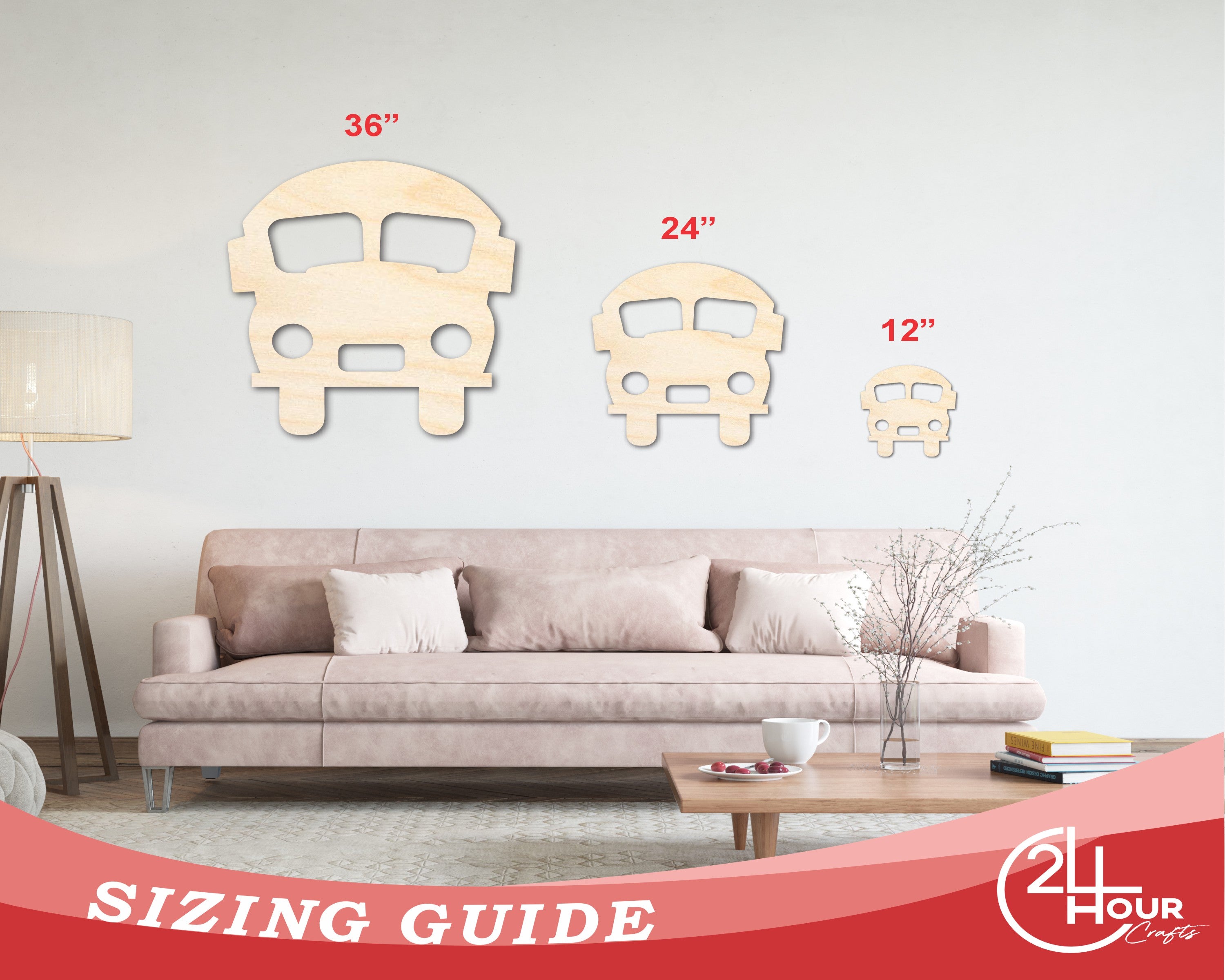 Unfinished Wood Cute School Bus Shape | Back to School | Kids Crafts | Craft Cutout | up to 46" DIY