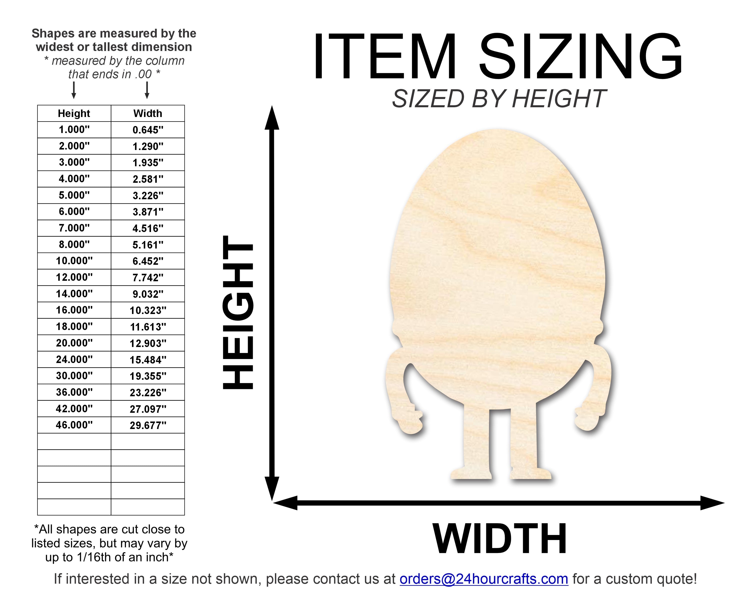 Unfinished Humpty Dumpty Wood Cutout Shape | DIY Craft Cutout | up to 46" DIY