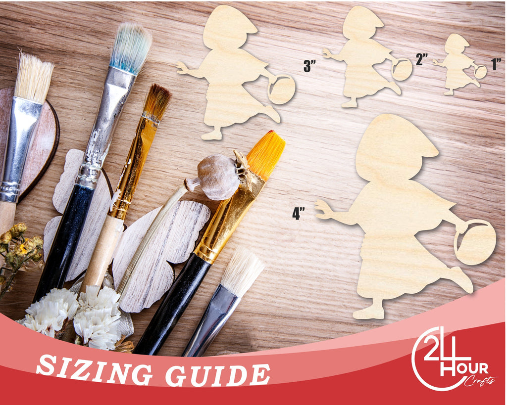 Unfinished Little Red Riding Hood Wood Cutout Shape | DIY Craft Cutout | up to 46" DIY