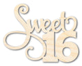 Unfinished Sweet Sixteen Shape | DIY Craft Cutout | up to 46" DIY