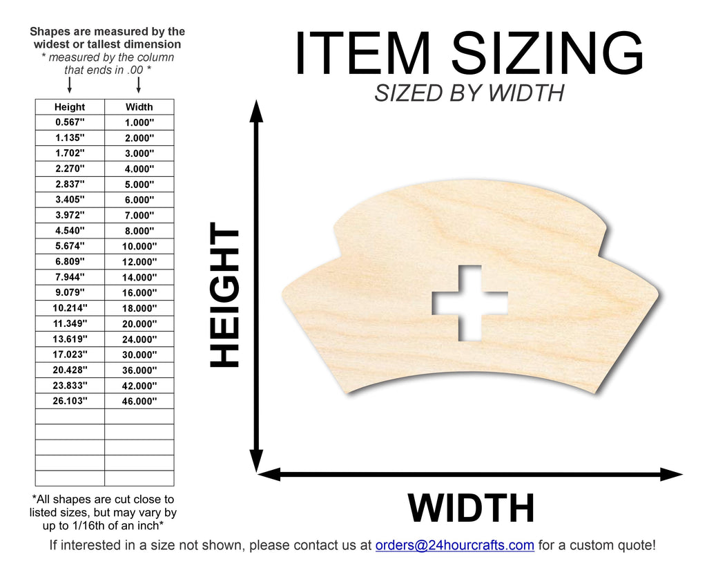 Unfinished Nurse Hat Shape | DIY Craft Cutout | up to 46" DIY