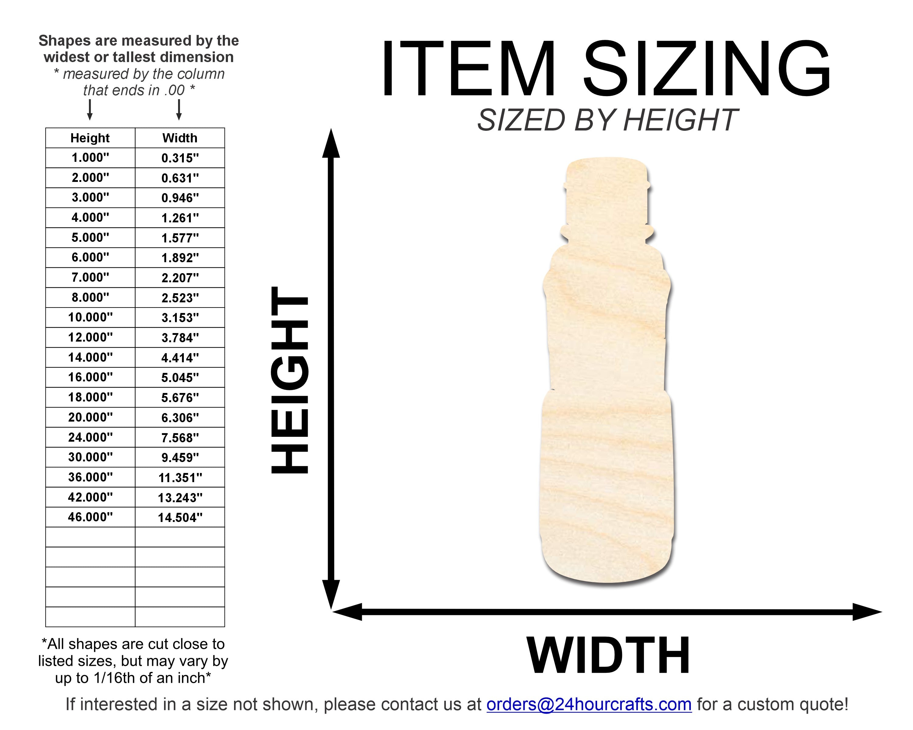Unfinished Mexican Spice Bottle Shape | DIY Craft Cutout | up to 46" DIY