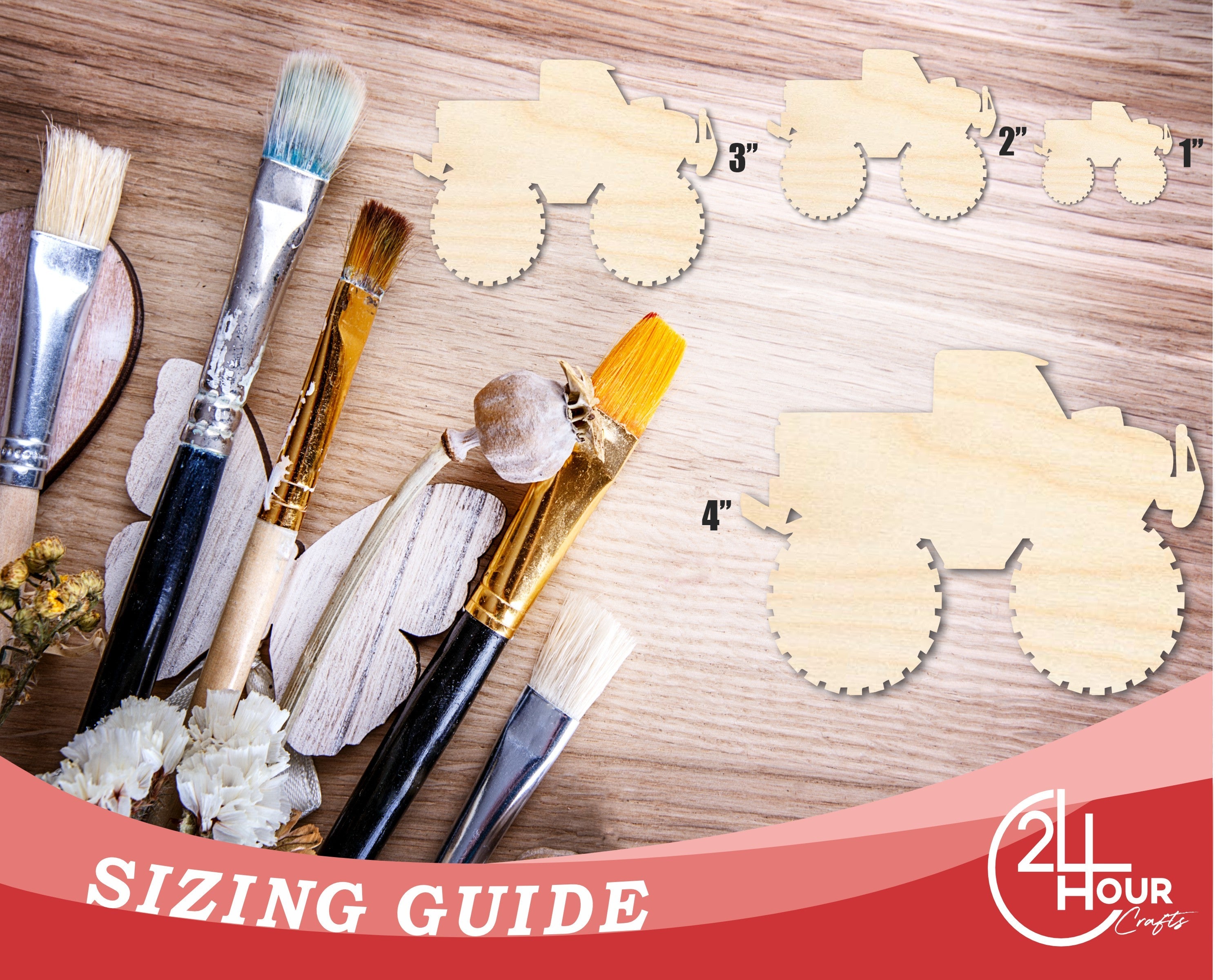Unfinished Monster Truck Shape | DIY Craft Cutout | up to 46" DIY