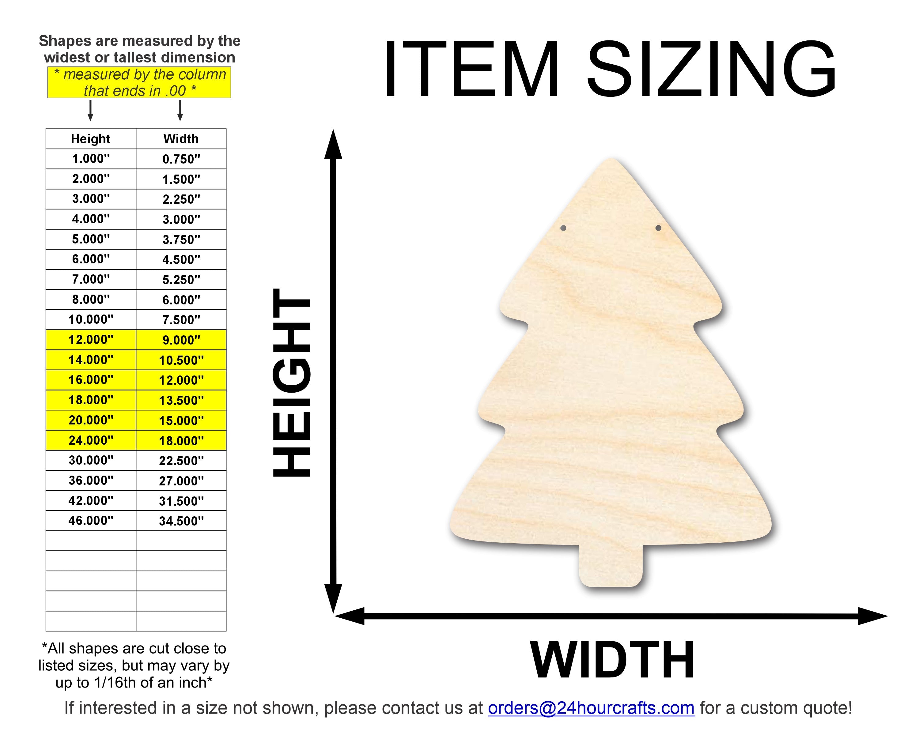 Unfinished Tree Door Hanger | DIY Craft Cutout | Door Hanger | up to 46" DIY