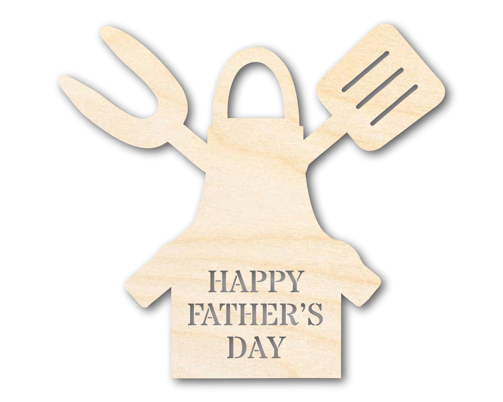Unfinished Happy Father's Day Grill Apron Shape | DIY Craft Cutout | up to 46" DIY