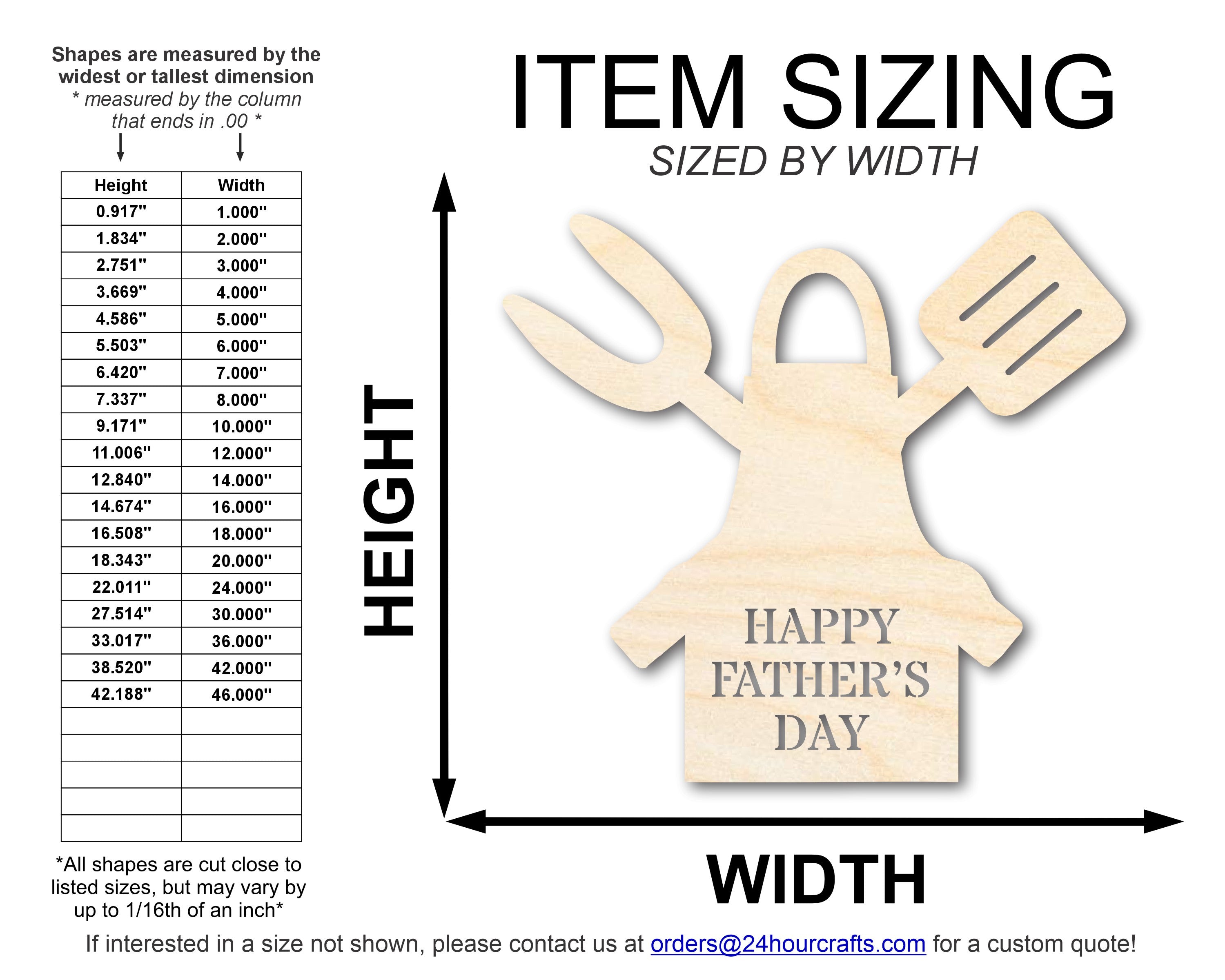 Unfinished Happy Father's Day Grill Apron Shape | DIY Craft Cutout | up to 46" DIY