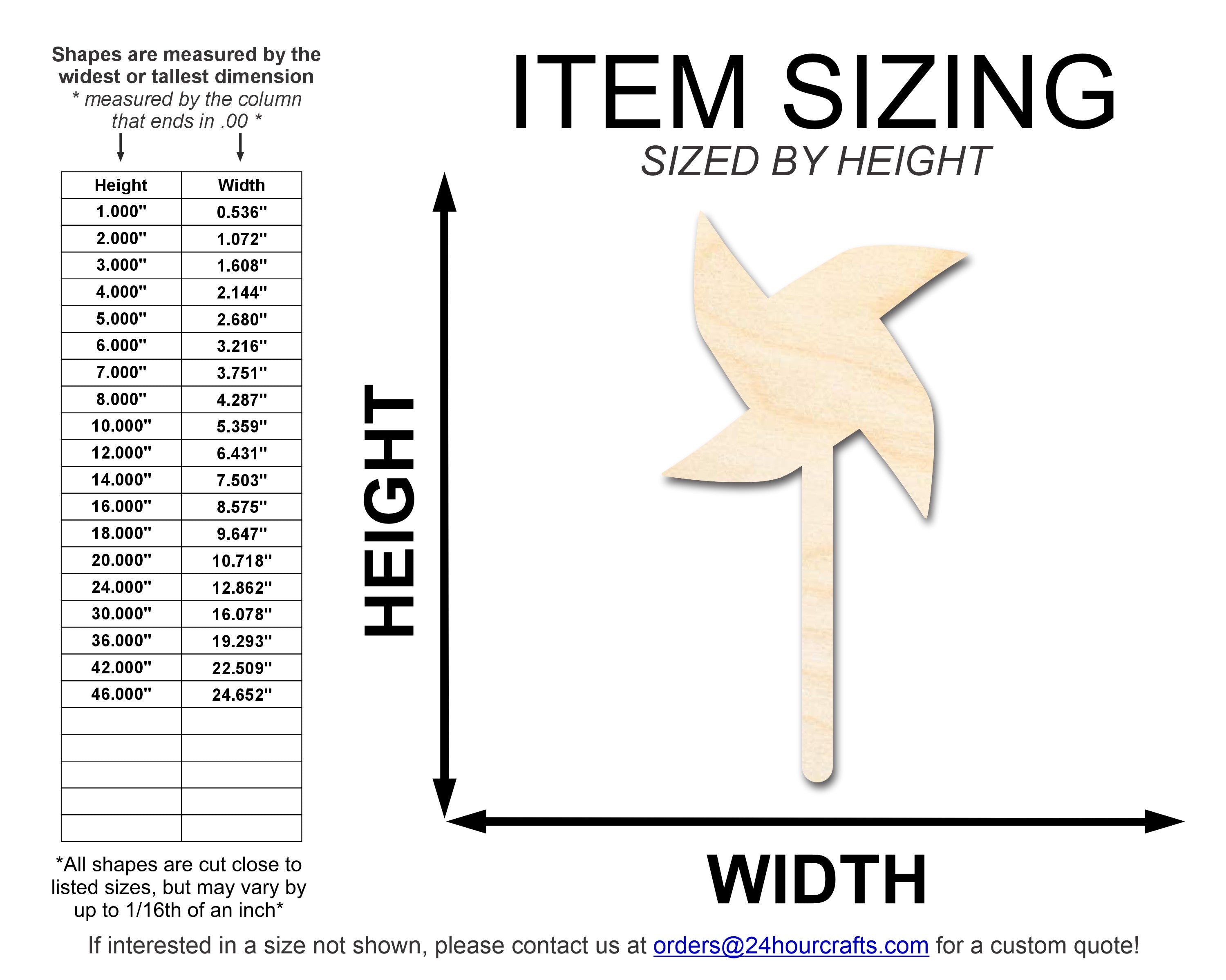Unfinished Wood Pinwheel Shape | DIY Craft Cutout | up to 46" DIY