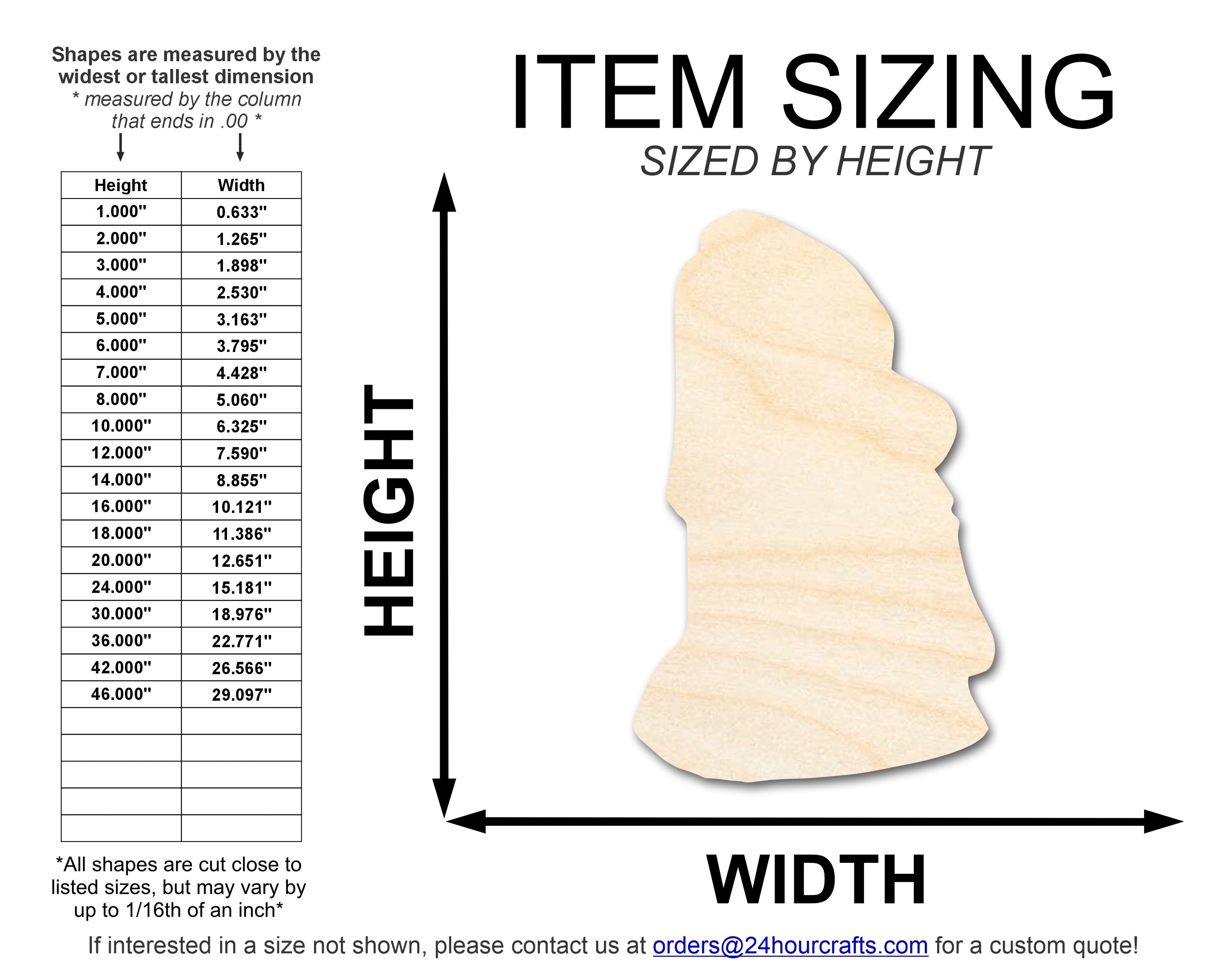Unfinished Wood Easter Island Statue Shape | DIY Craft Cutout | up to 46" DIY