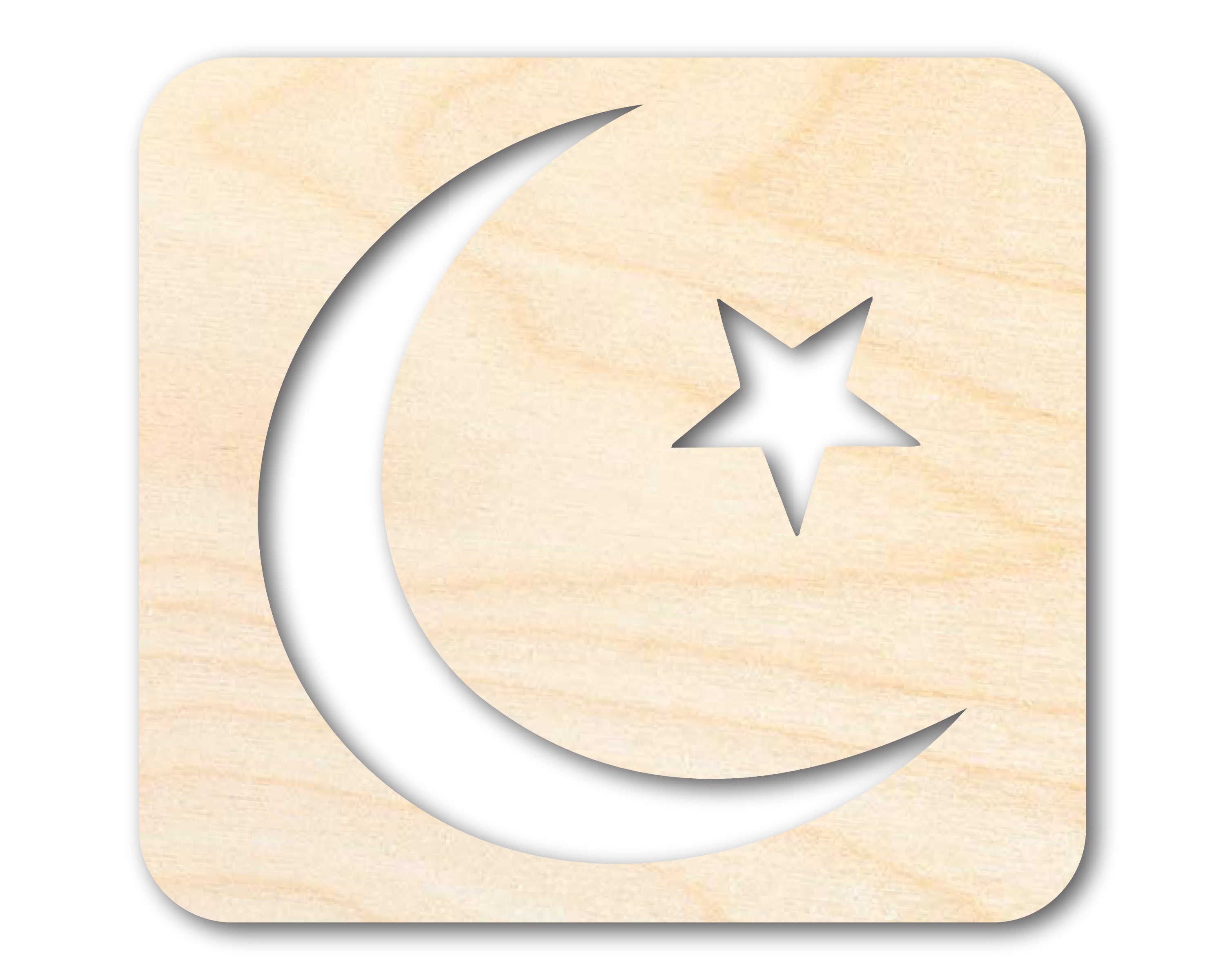Unfinished Wood Islam Symbol Shape | DIY Craft Cutout | up to 46" DIY