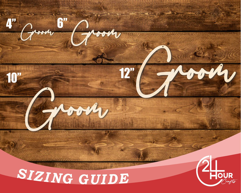 Unfinished Wood Groom Chair Sign | DIY Craft Cutout | up to 46" DIY