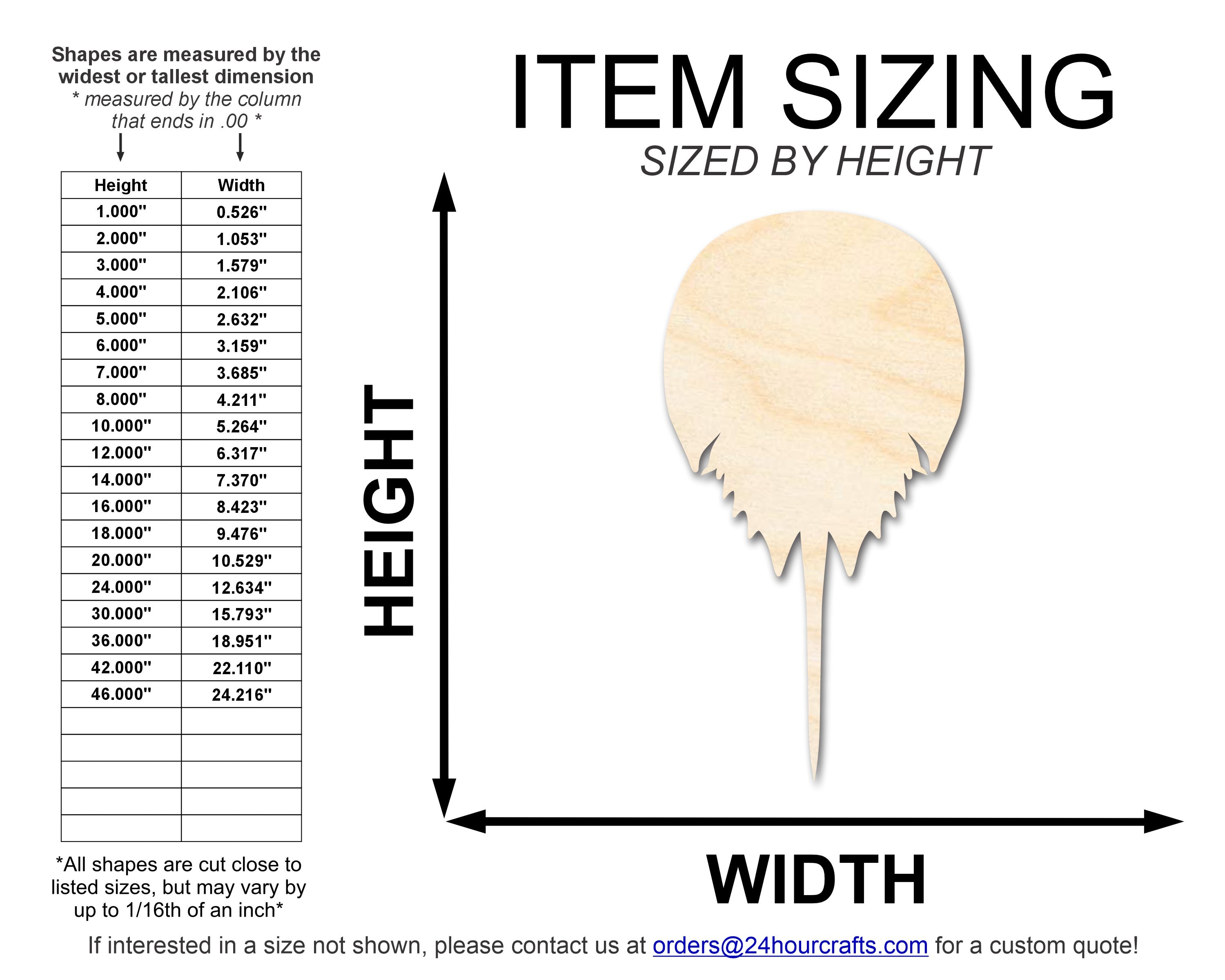 Unfinished Wood Horseshoe Crab Shape | DIY Craft Cutout | up to 46" DIY