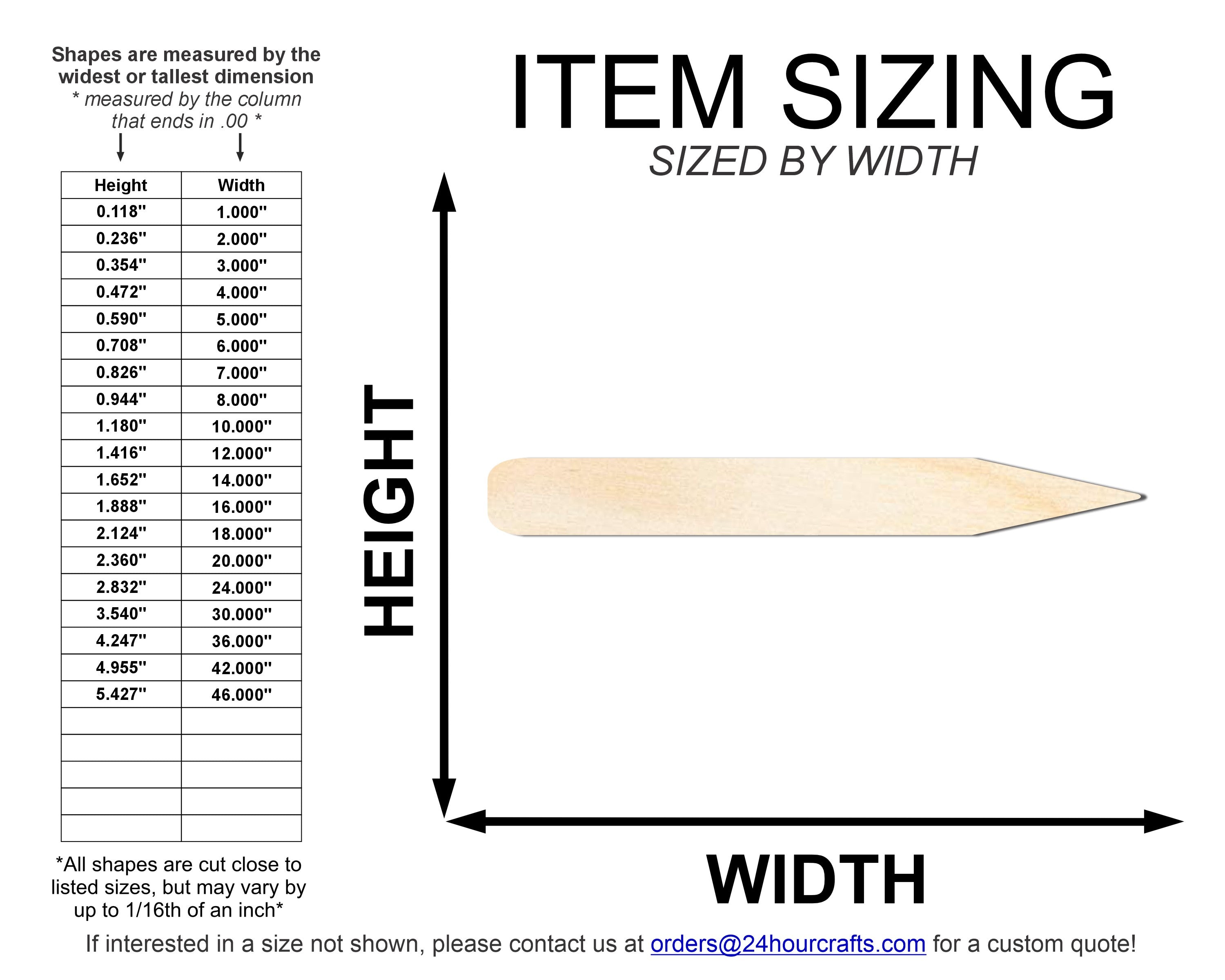 Unfinished Wood Thin Pencil Shape | DIY Craft Cutout | up to 46" DIY
