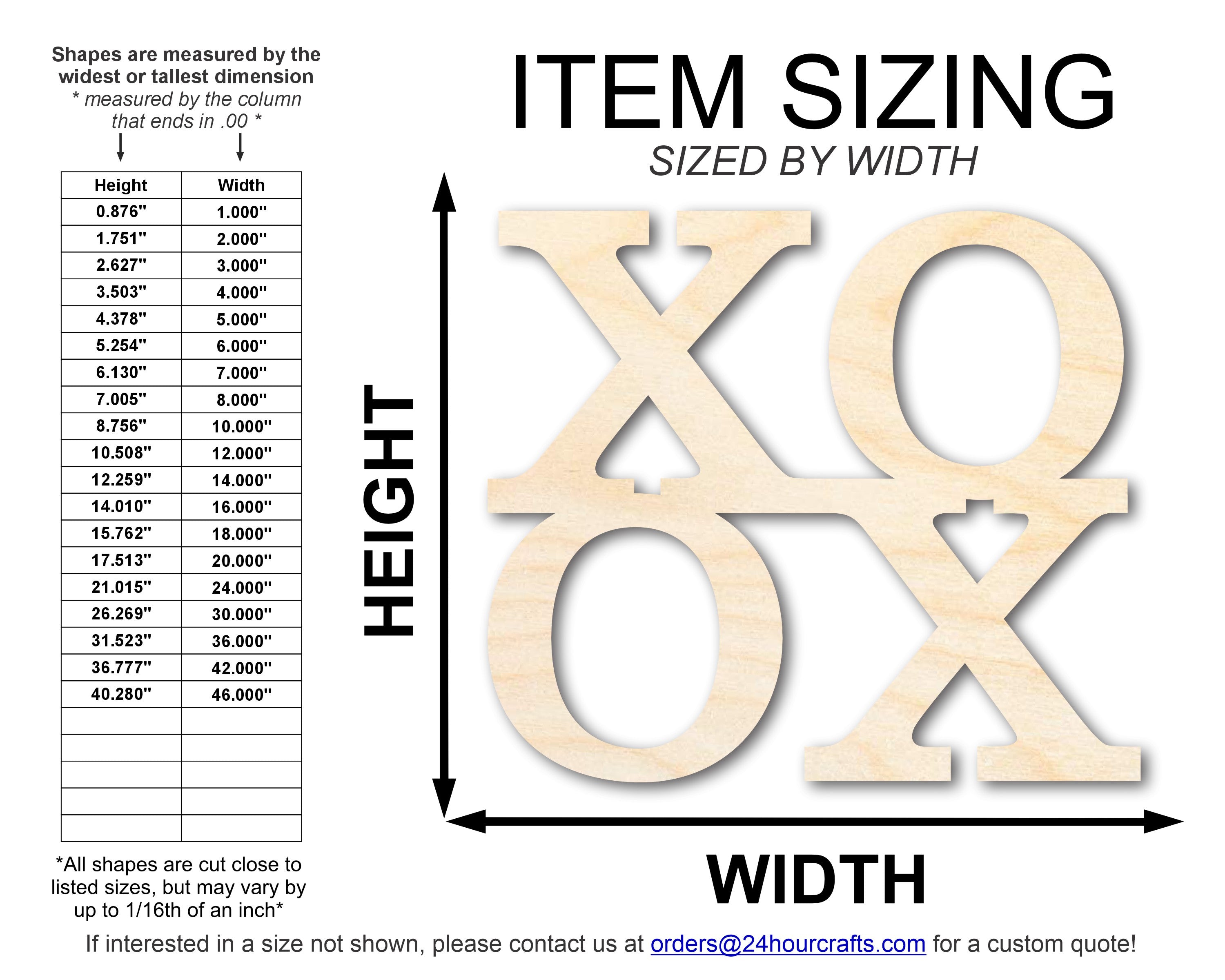 Unfinished Wood XOXO Cutout | DIY Craft Shape | up to 46" DIY