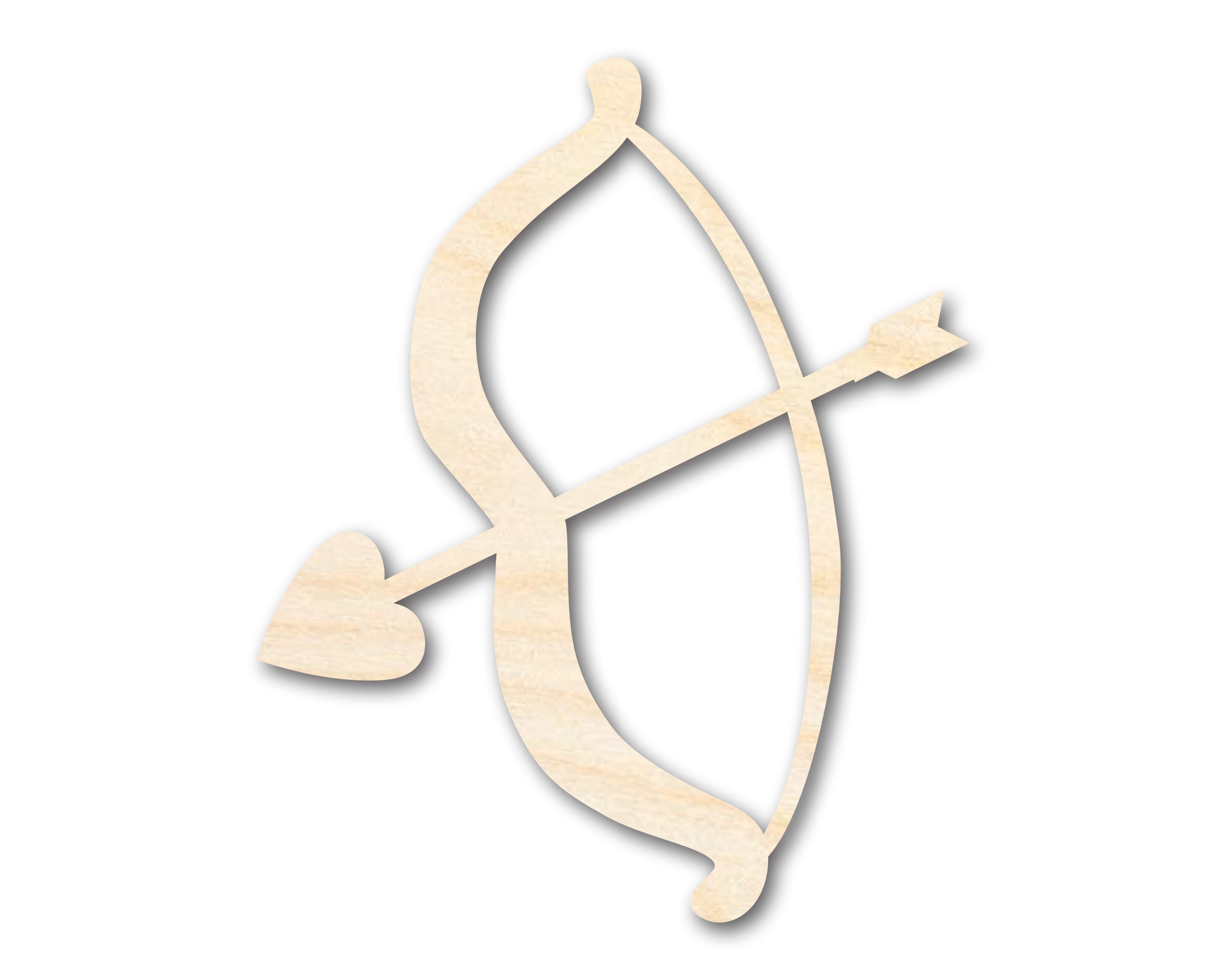 Unfinished Wood Heart Bow and Arrow Shape | DIY Craft Cutout | up to 46" DIY