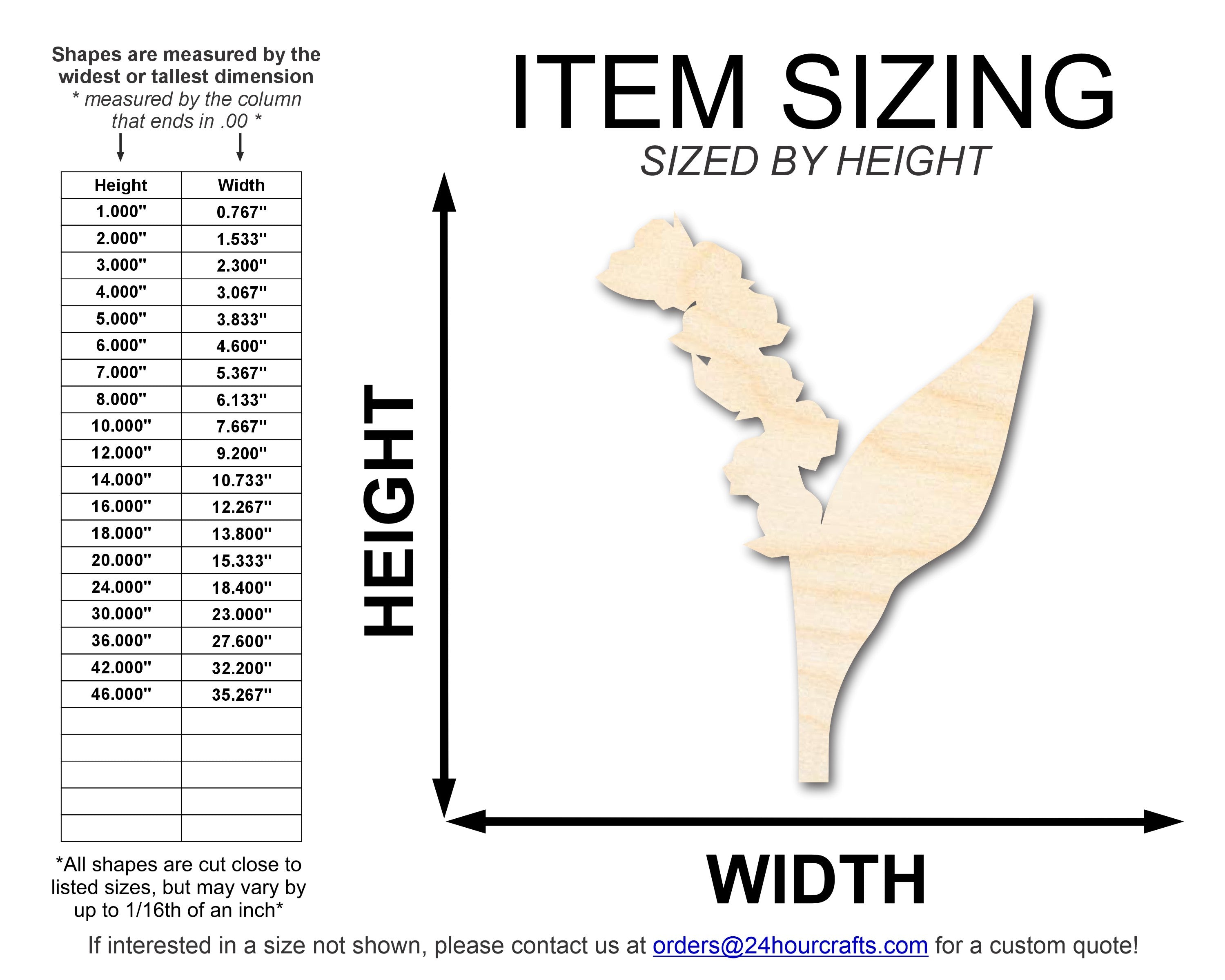 Unfinished Wood Lilly Of The Valley Shape | DIY Craft Cutout | up to 46" DIY