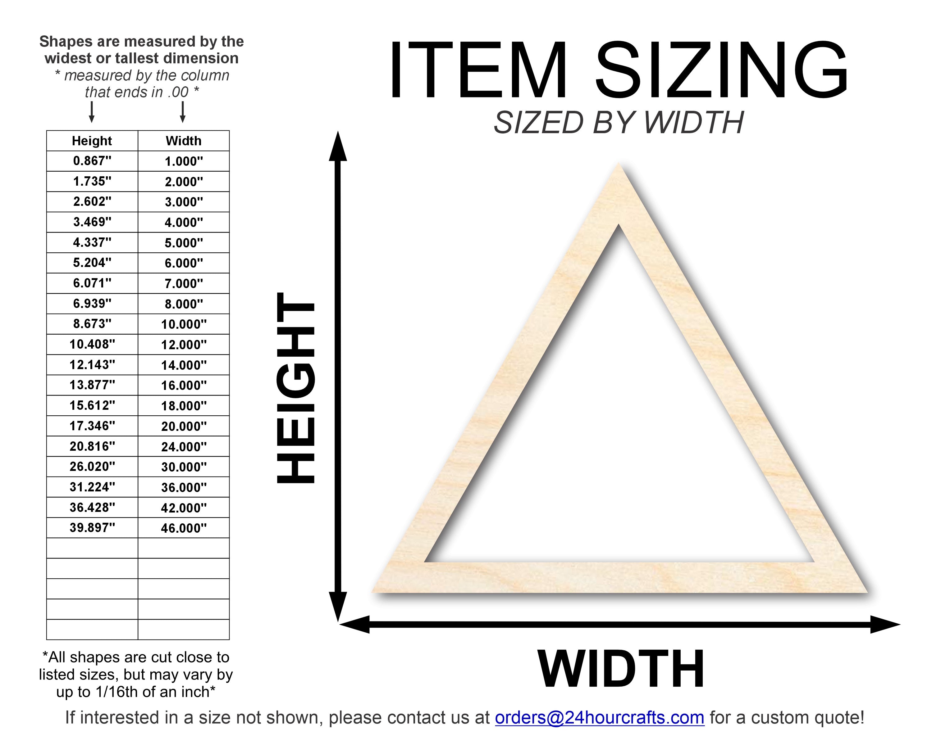 Unfinished Wood Triangle Outline Shape | DIY Craft Cutout | up to 46" DIY