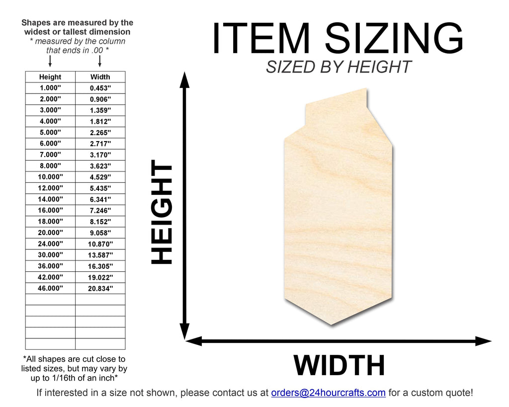 Unfinished Wood Juice Carton Shape | DIY Craft Cutout | up to 46" DIY