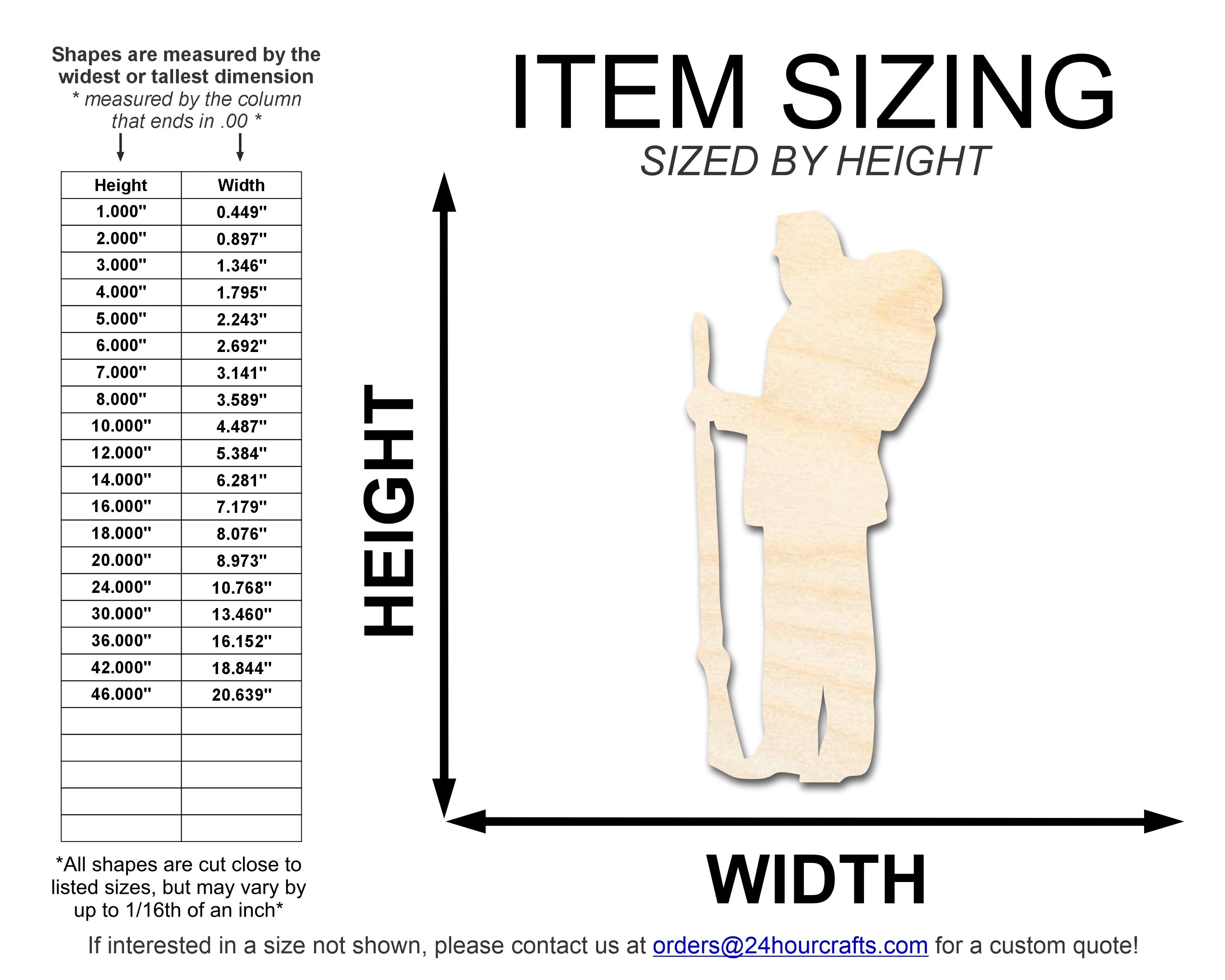 Unfinished Wood War Soldier Shape | DIY Craft Cutout | up to 46" DIY