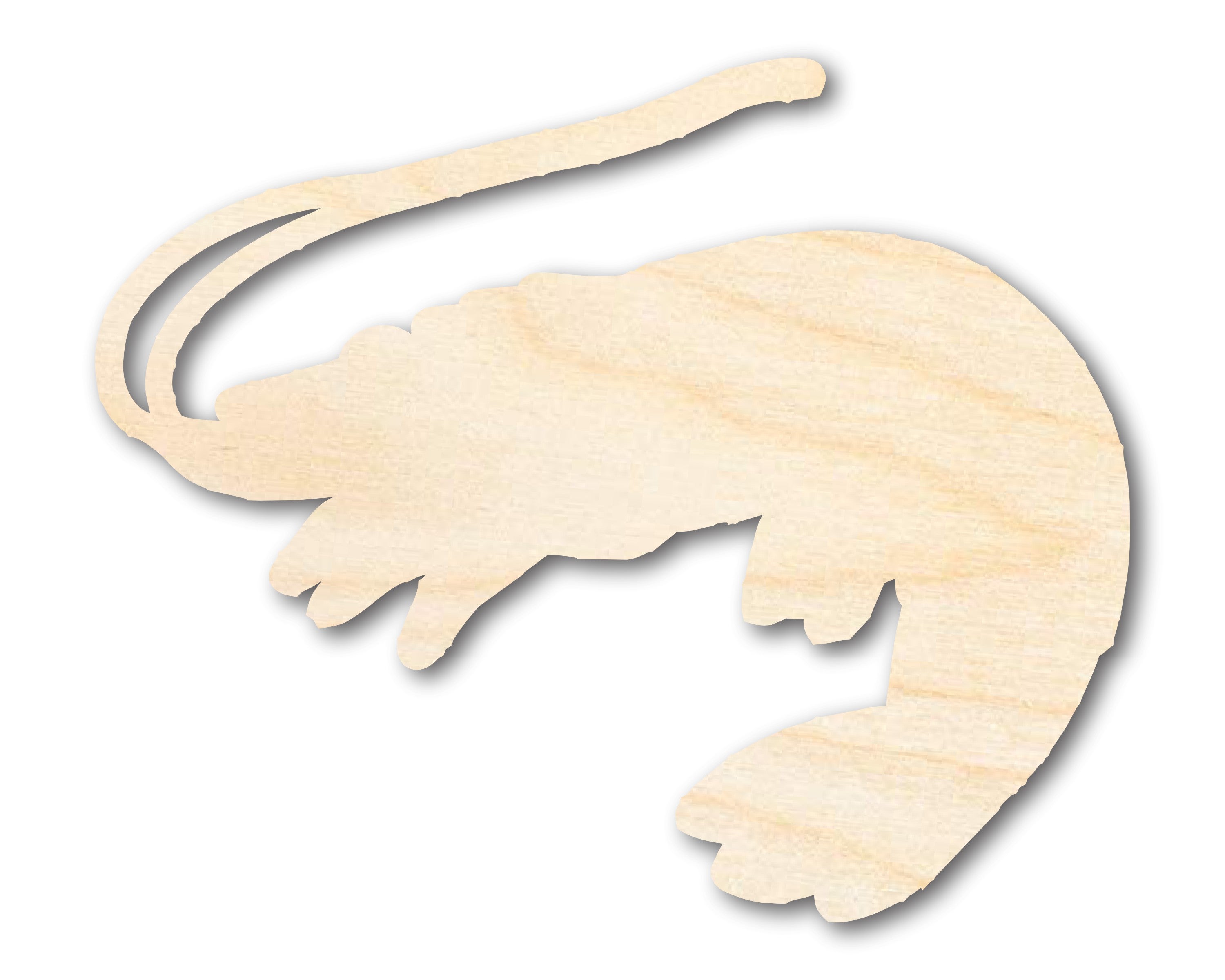 Unfinished Wood Shrimp Shape | DIY Craft Cutout | up to 46" DIY
