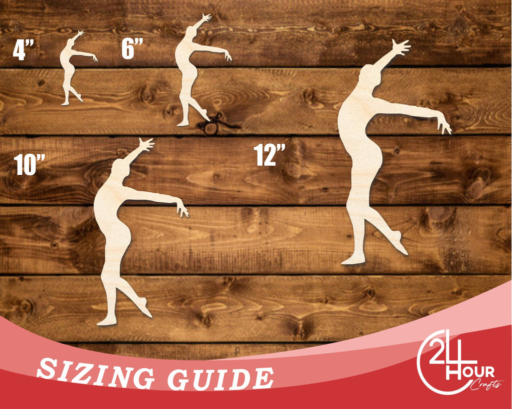 Unfinished Wood Gymnast Pose Shape | DIY Craft Cutout | up to 46" DIY