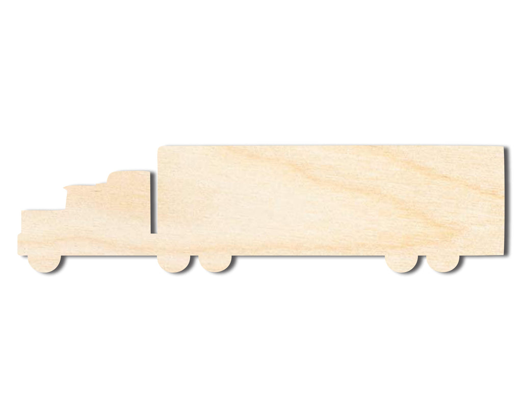 Unfinished Wood Semi Truck Shape | DIY Craft Cutout | up to 46" DIY