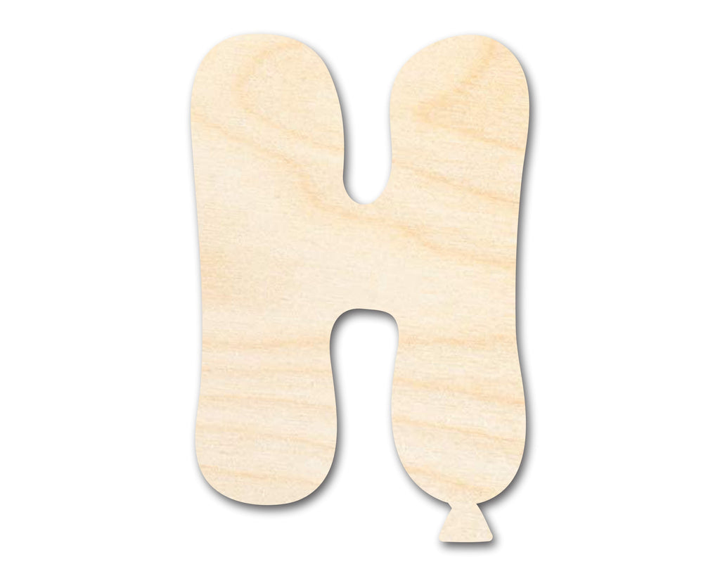 Unfinished Wood Balloon Letter H Shape | DIY Craft Cutout | up to 46" DIY