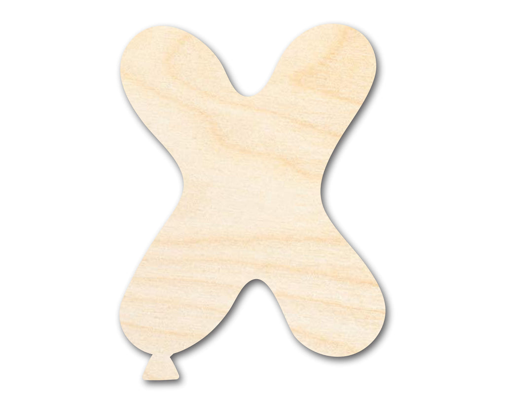 Unfinished Wood Balloon Letter X Shape | DIY Craft Cutout | up to 46" DIY