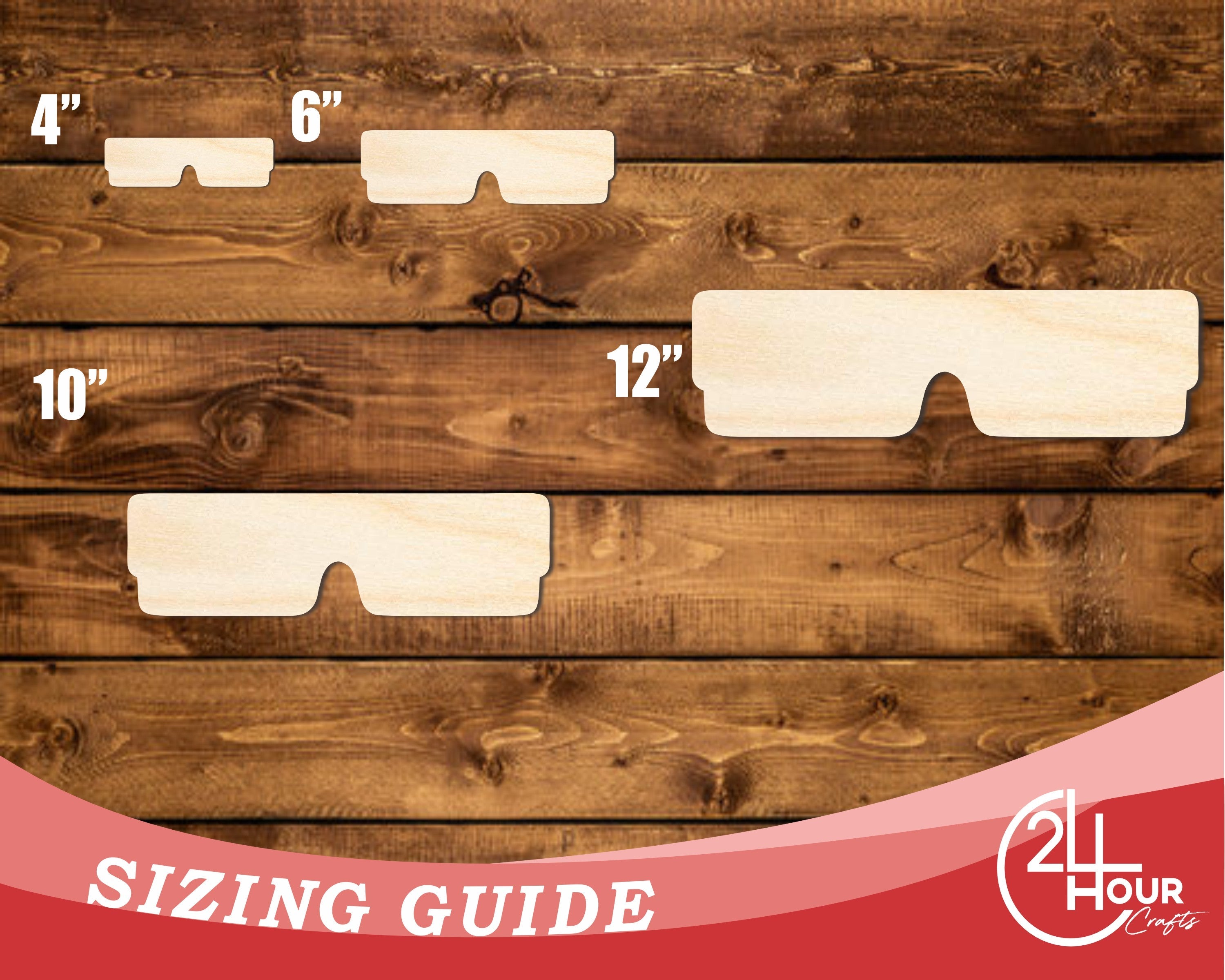 Unfinished Wood 3D Glasses Shape | DIY Craft Cutout | up to 46" DIY