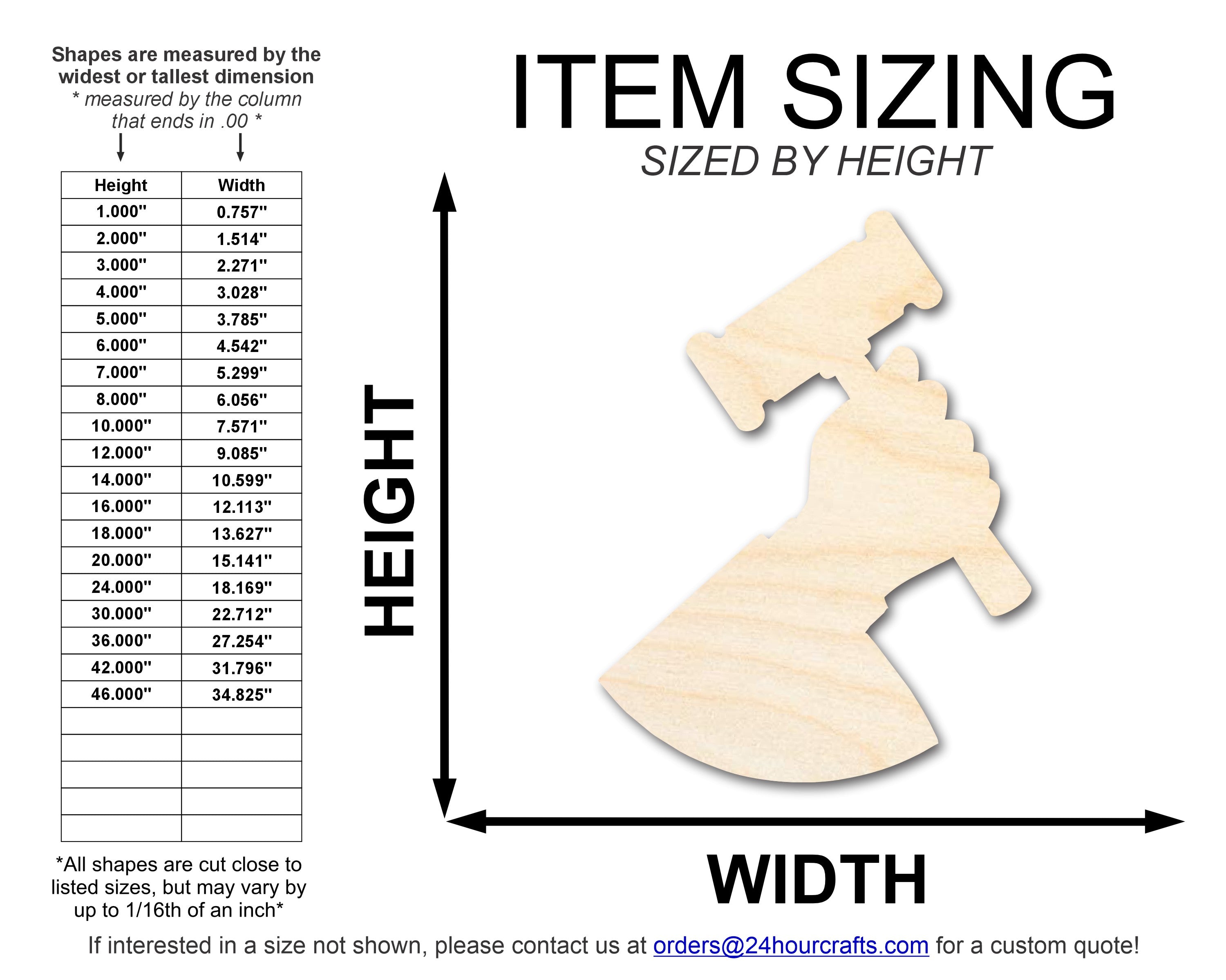 Unfinished Wood Judge Shape | DIY Craft Cutout | up to 46" DIY