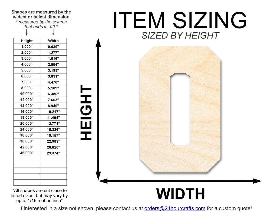 Unfinished Wood Varsity Team Font - O Shape | DIY Craft Cutout | up to 46" DIY