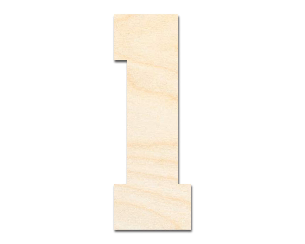 Unfinished Wood Varisty Number One Shape | DIY Craft Cutout | up to 46" DIY