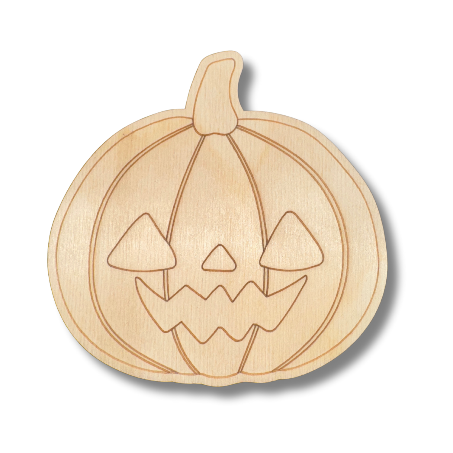 Unfinished Wood Etched Spooky Jack o' Lantern Shape | Paint By Line Crafts | up to 30" DIY