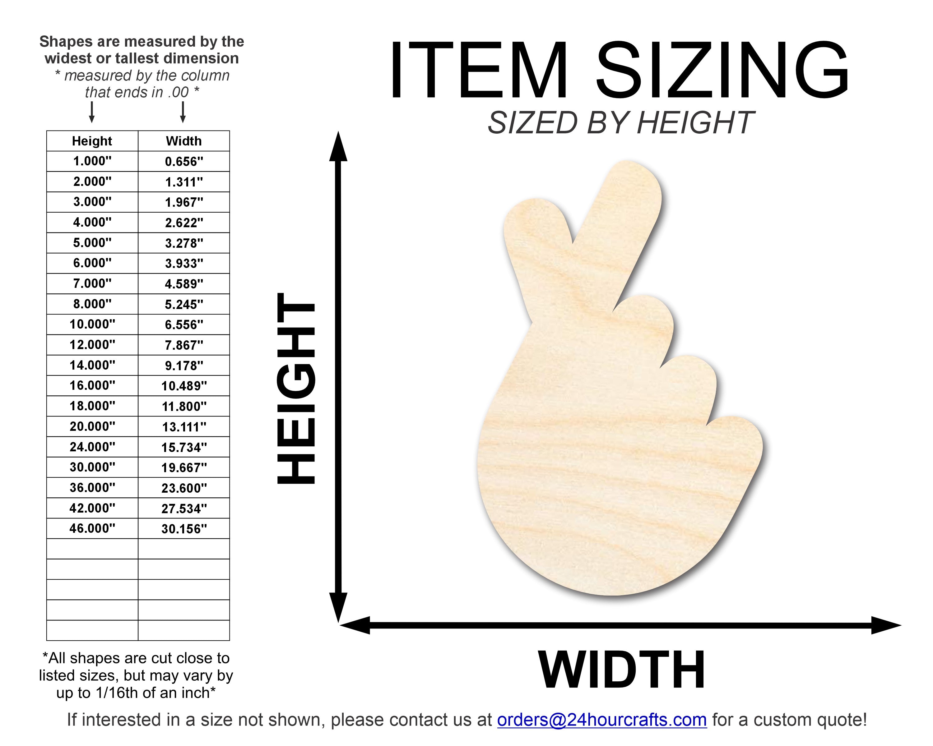 Unfinished Wood Finger Heart Shape | DIY Craft Cutout | up to 46" DIY