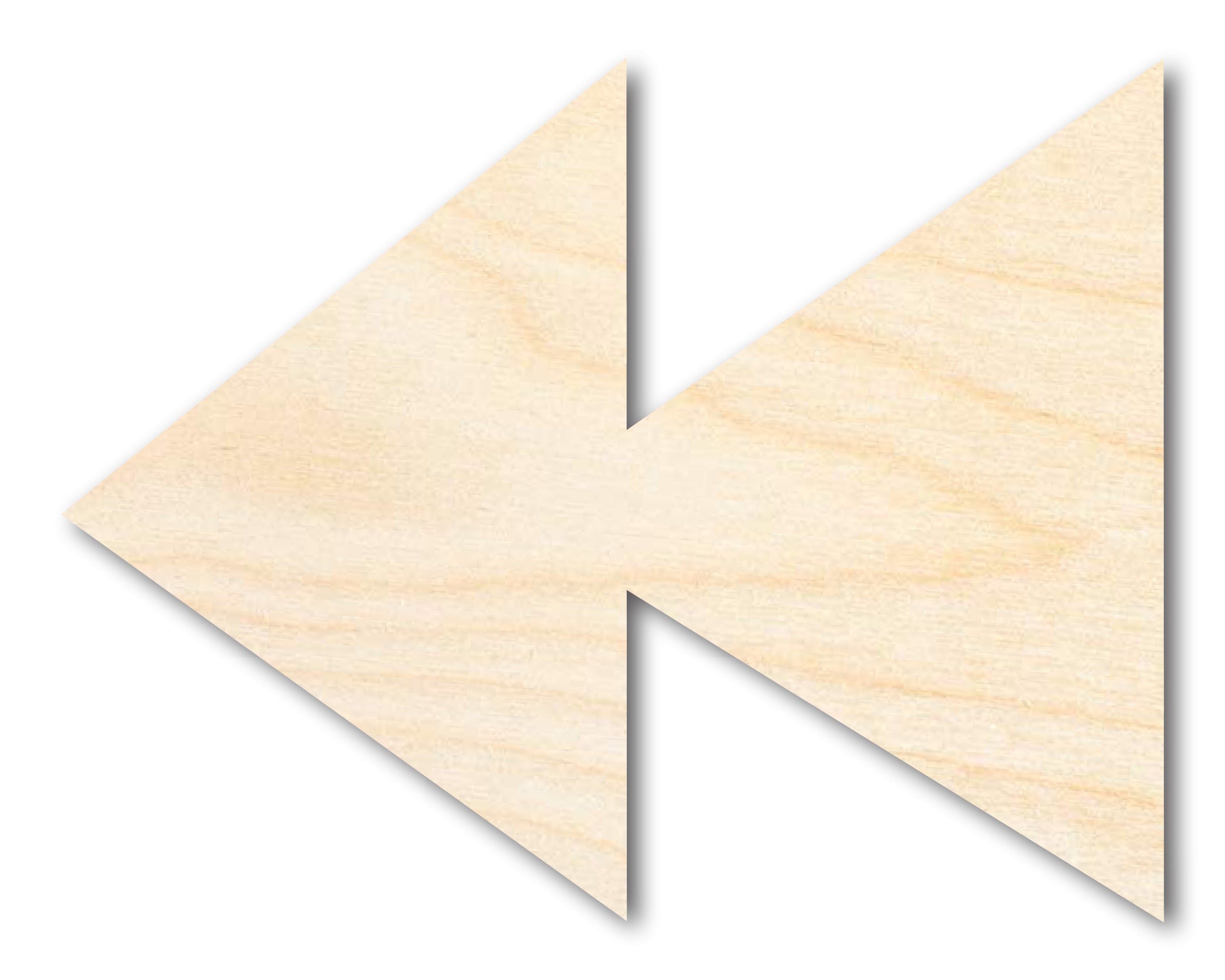 Unfinished Wood Rewind Shape | DIY Craft Cutout | up to 46" DIY