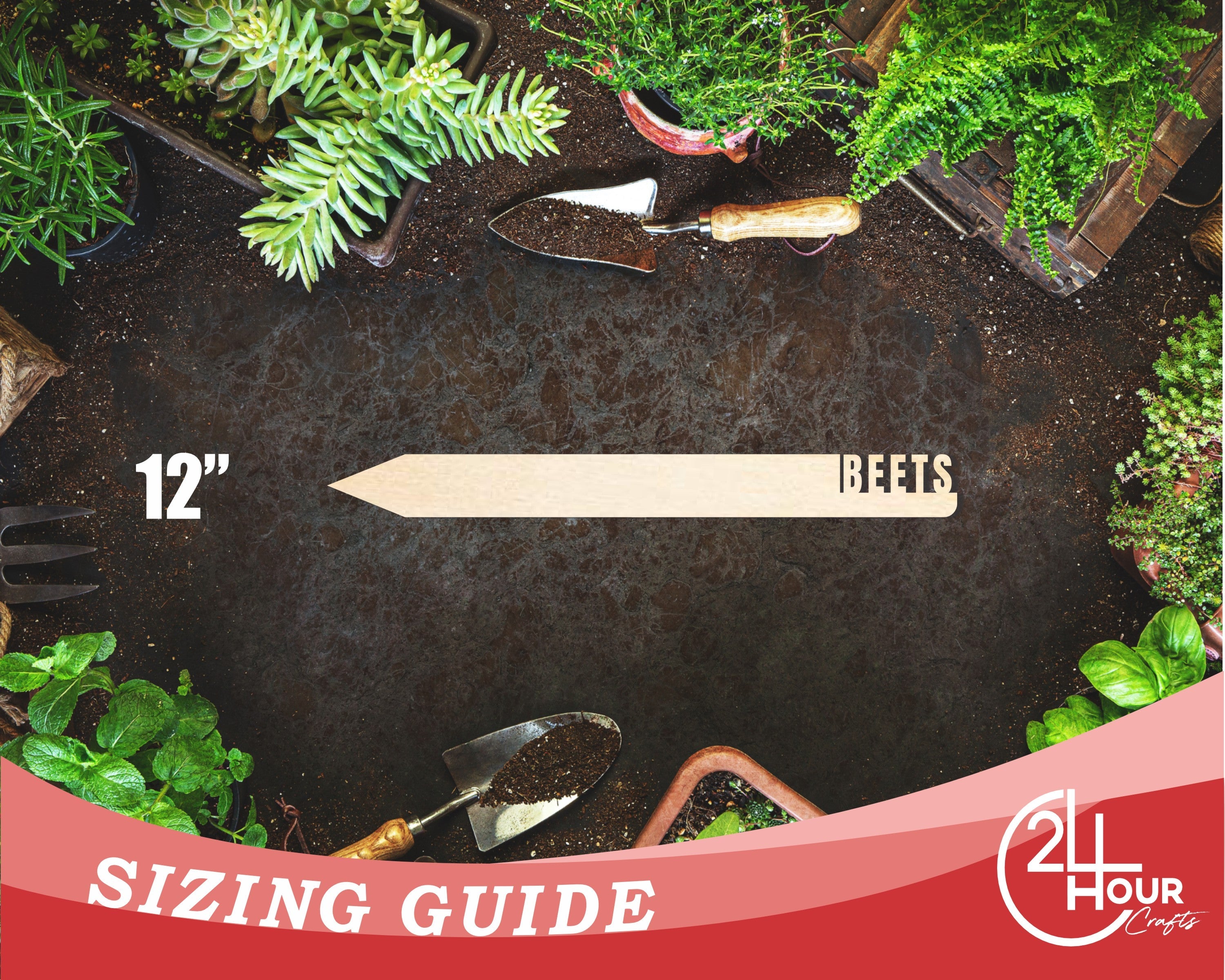Unfinished Wood Beets Garden Stake | DIY Craft Cutout | up to 24" DIY