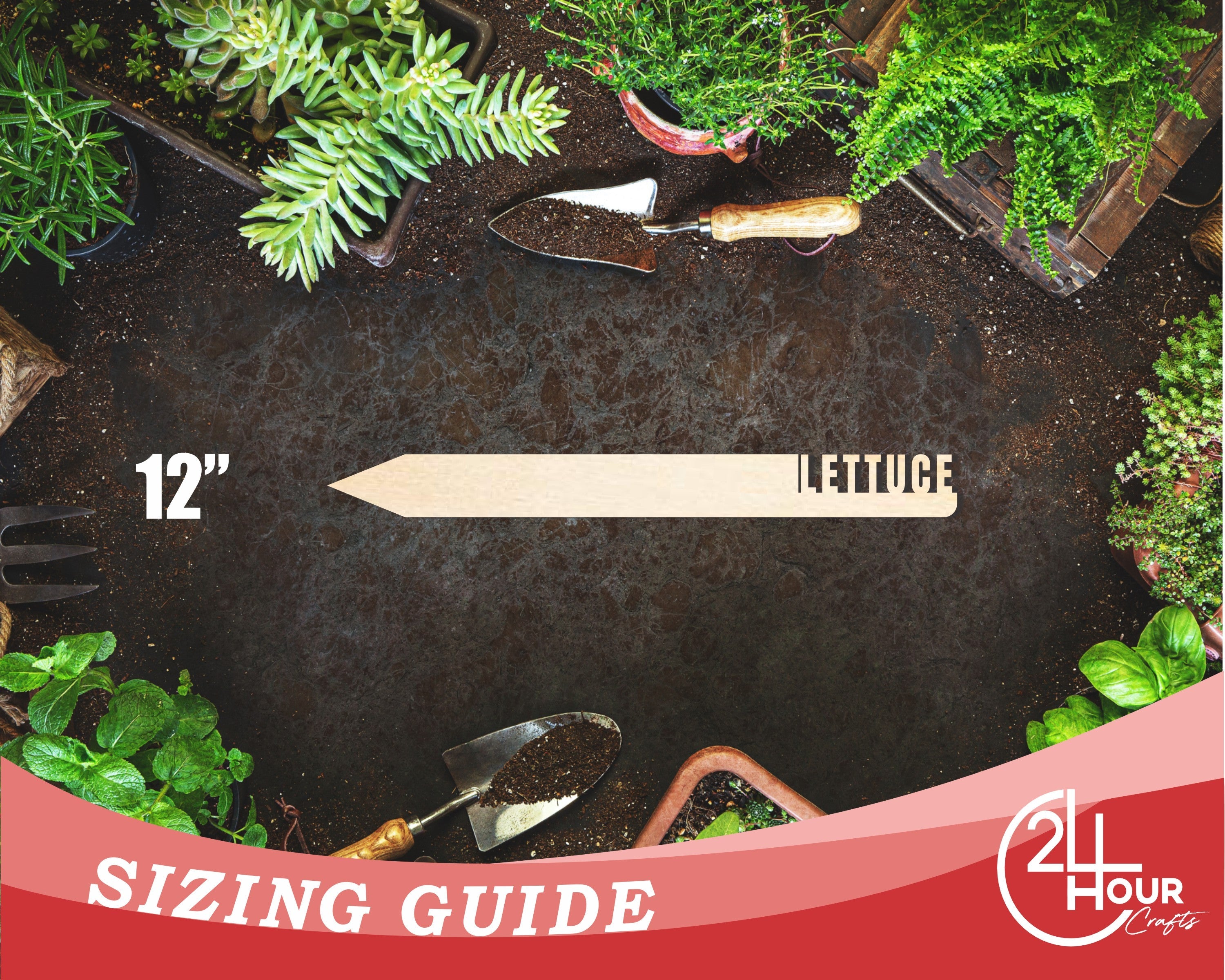 Unfinished Wood Lettuce Garden Stake | DIY Craft Cutout | up to 24" DIY