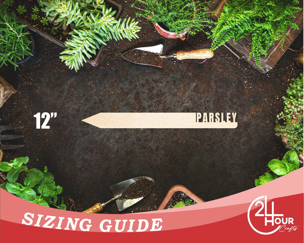 Unfinished Wood Parsley Garden Stake | DIY Craft Cutout | up to 24" DIY