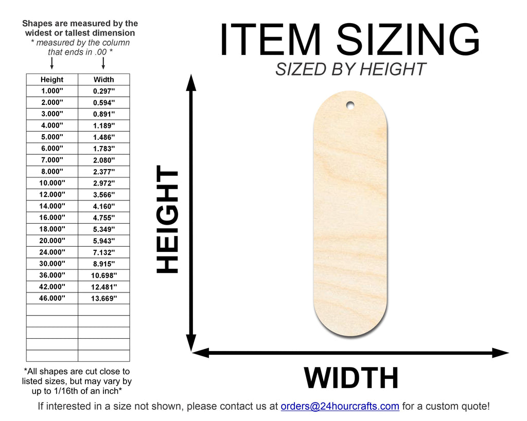 Unfinished Wood Oval Bookmark Shape | DIY Craft Cutout | up to 12" DIY