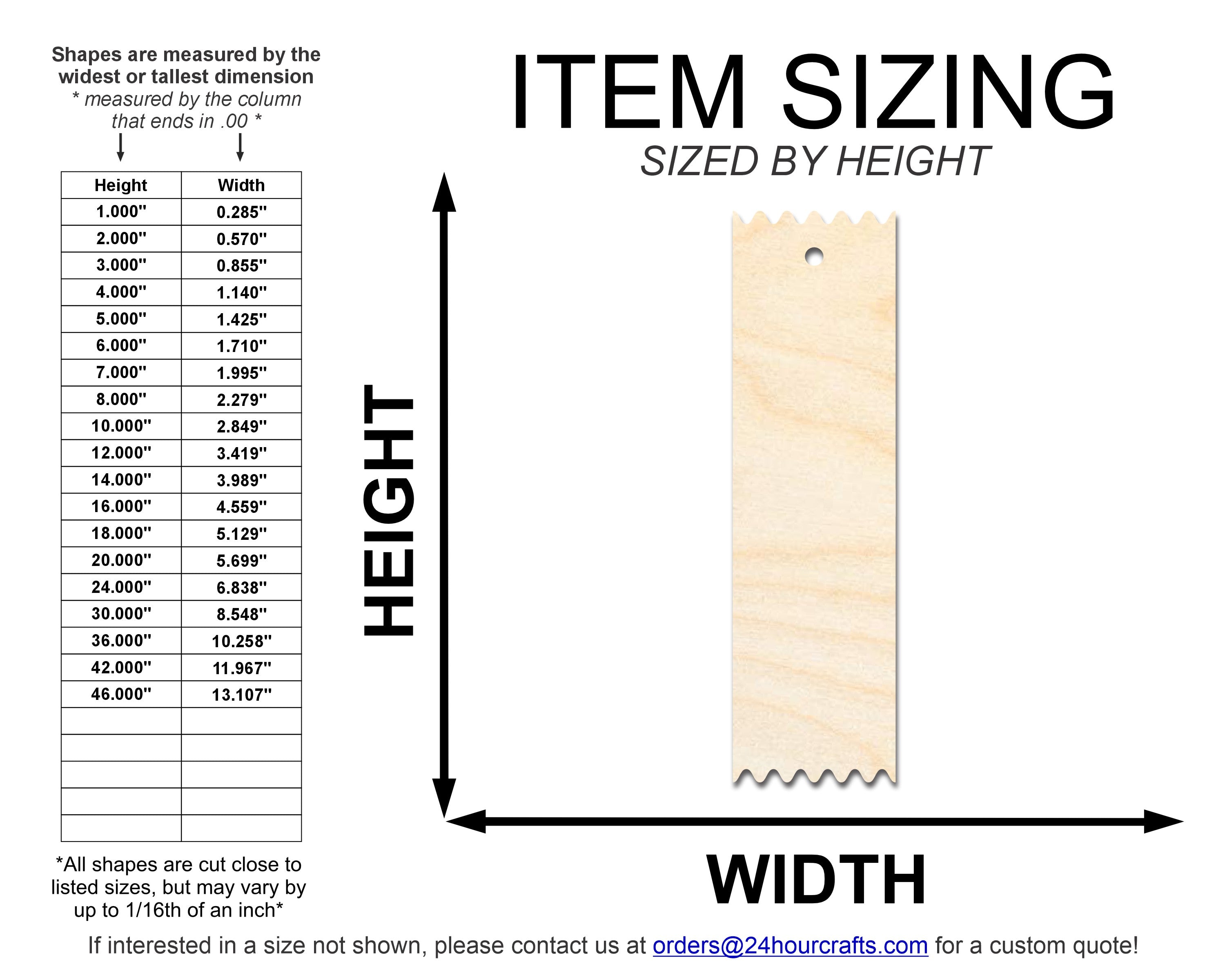 Unfinished Wood Pointed Edge Bookmark Shape | DIY Craft Cutout | up to 12" DIY