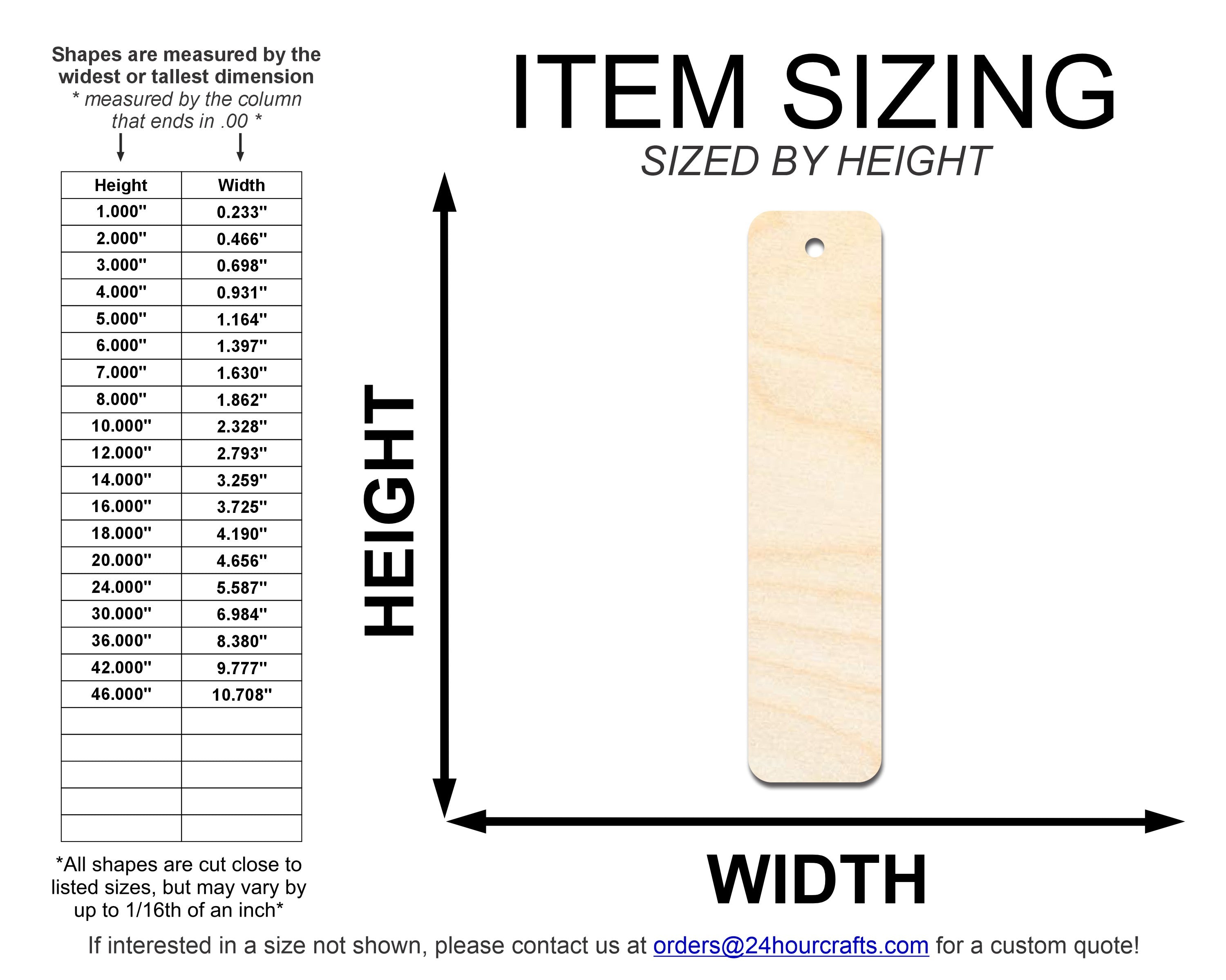 Unfinished Wood Round Rectangle Bookmark Shape | DIY Craft Cutout | up to 12" DIY