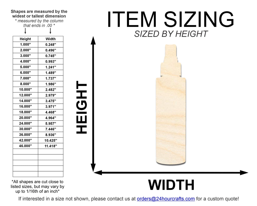 Unfinished Wood Facial Spray Shape | DIY Craft Cutout | up to 46" DIY