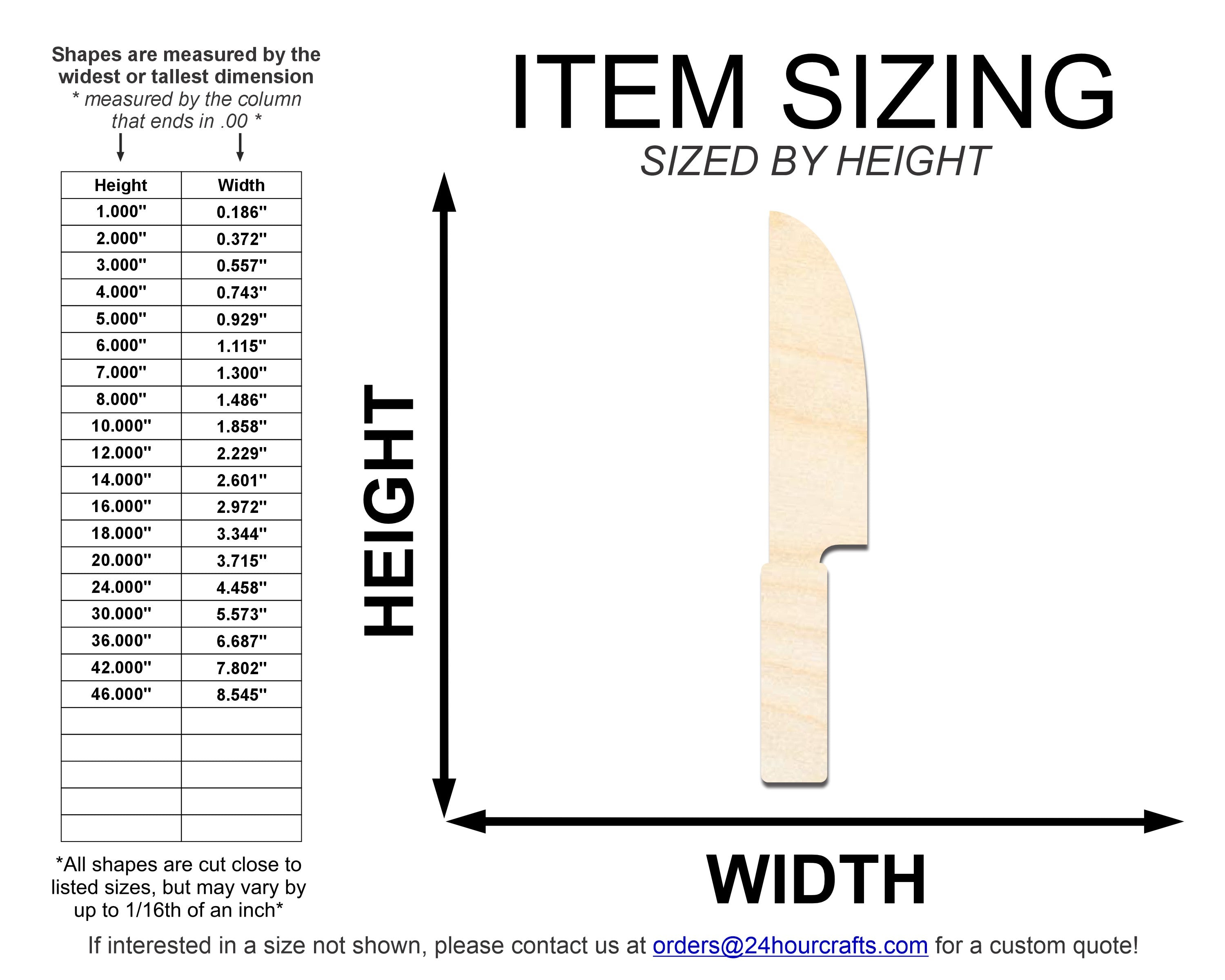 Unfinished Wood Knife Shape | DIY Craft Cutout | up to 46" DIY