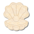 Unfinished Wood Etched Clam Shape | Paint By Line Crafts | up to 30" DIY