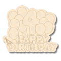 Unfinished Wood Etched 4th Birthday Balloons Shape | Paint By Line Crafts | up to 30" DIY