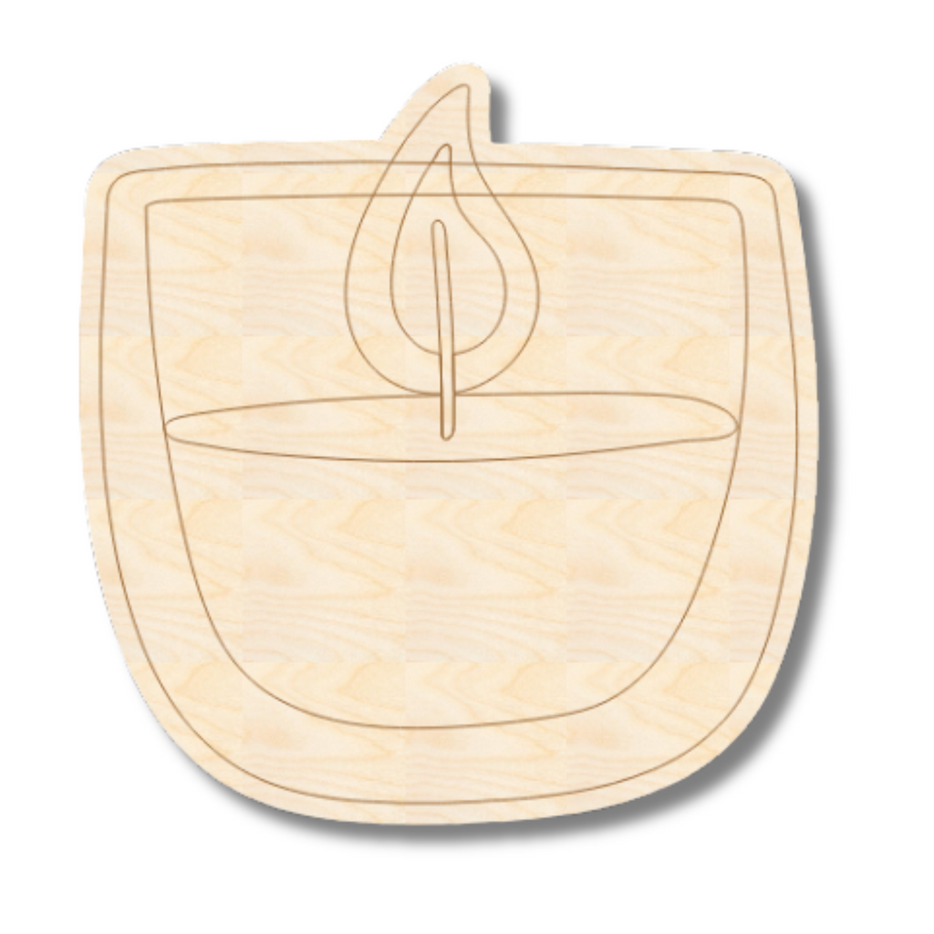 Unfinished Wood Etched Candle Shape | Paint By Line Crafts | up to 30" DIY
