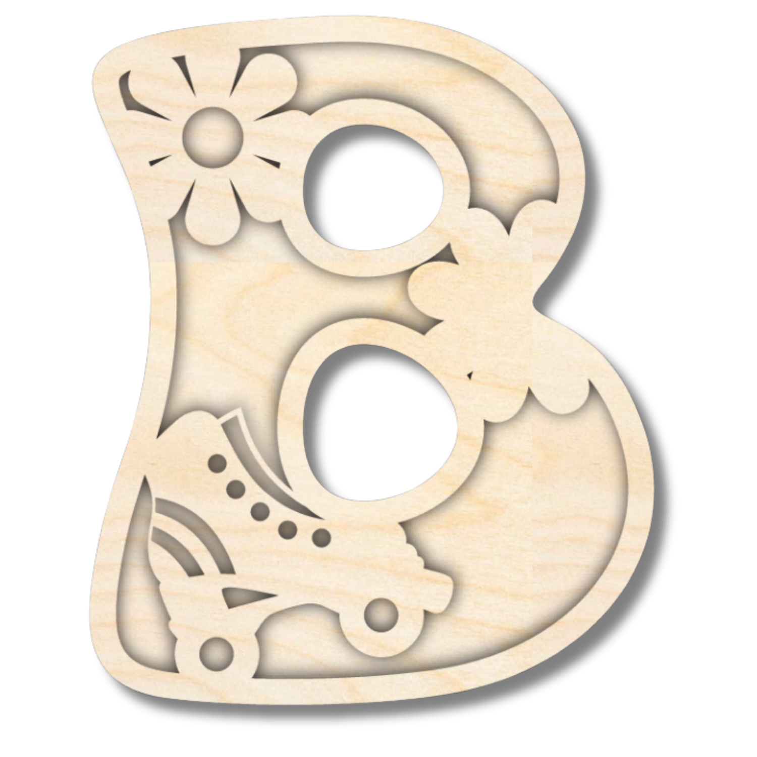 Unfinished Wood Layered Themed Letters | Groovy | A-Z | 2 Piece | up to 24"