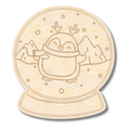 Unfinished Wood Etched Penguin Snow Globe Shape | Paint By Line Crafts | up to 30" DIY